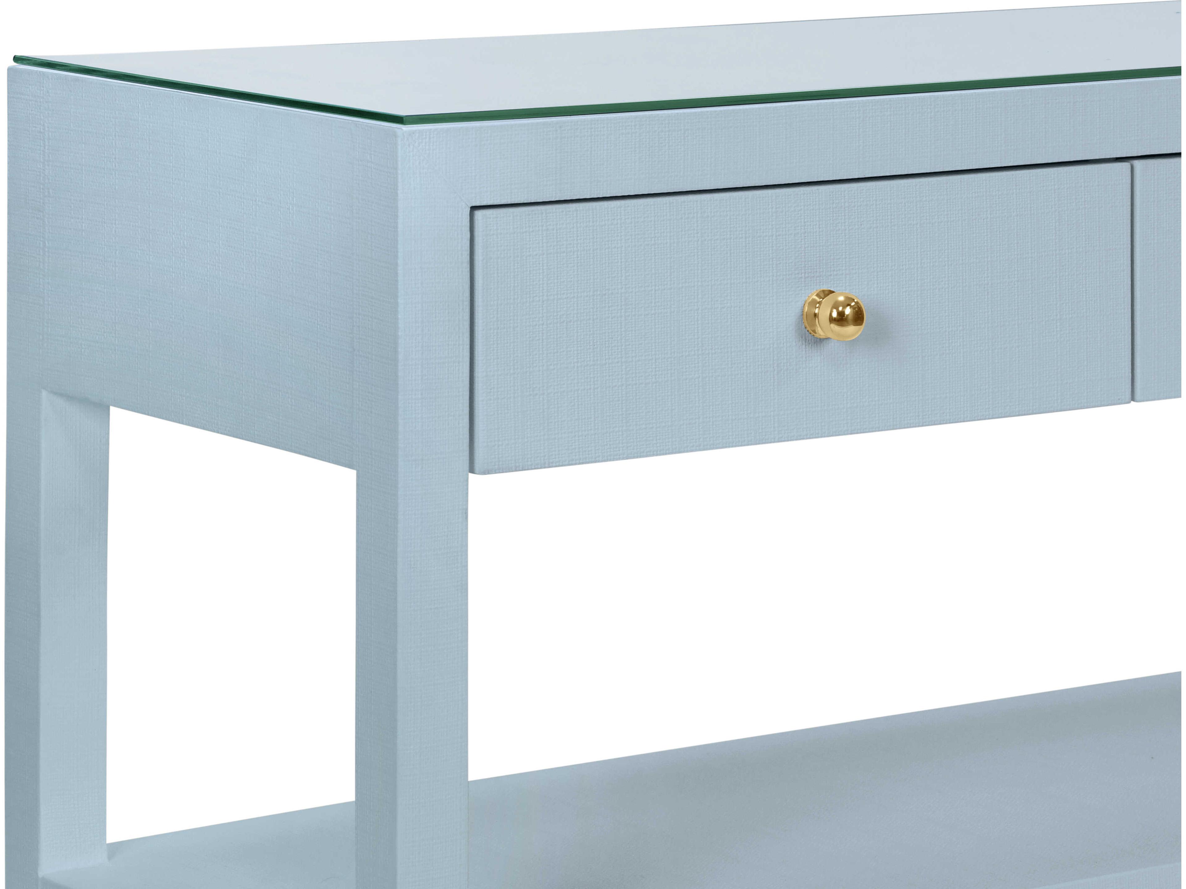 Worlds Away Briar Rectangular Wood Blue Console Table