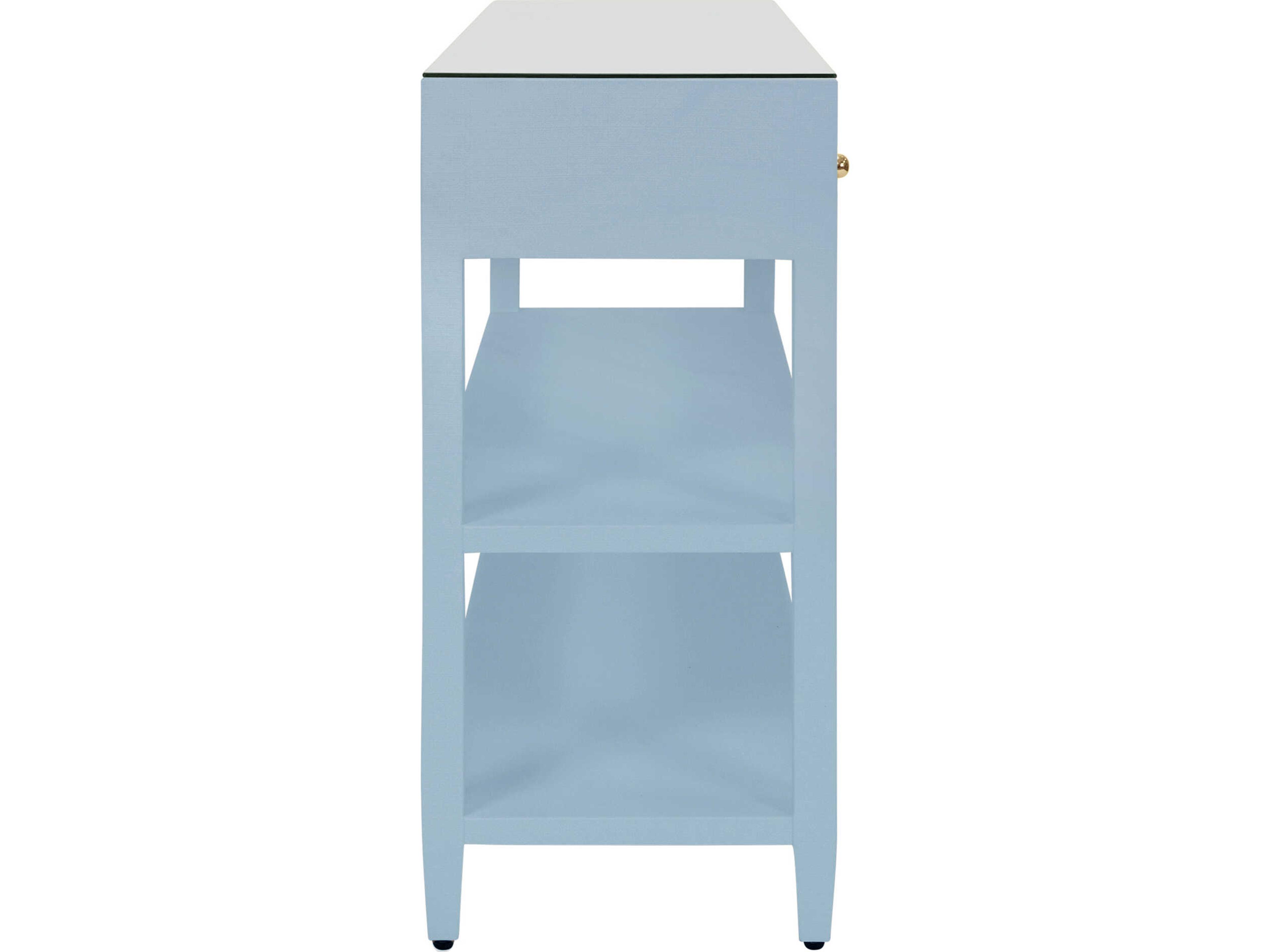 Worlds Away Briar Rectangular Wood Blue Console Table