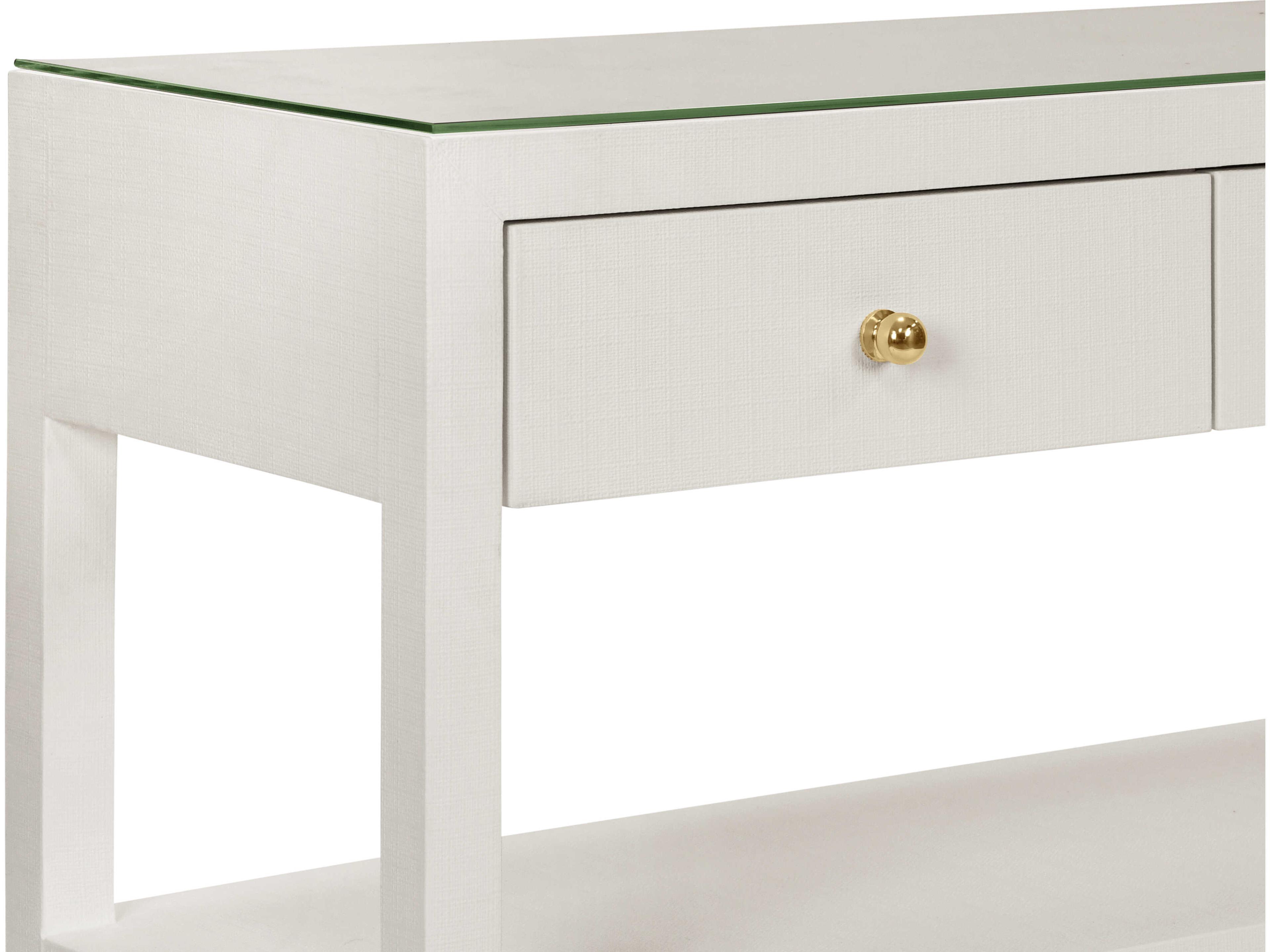 Worlds Away Briar Rectangular Wood White Console Table