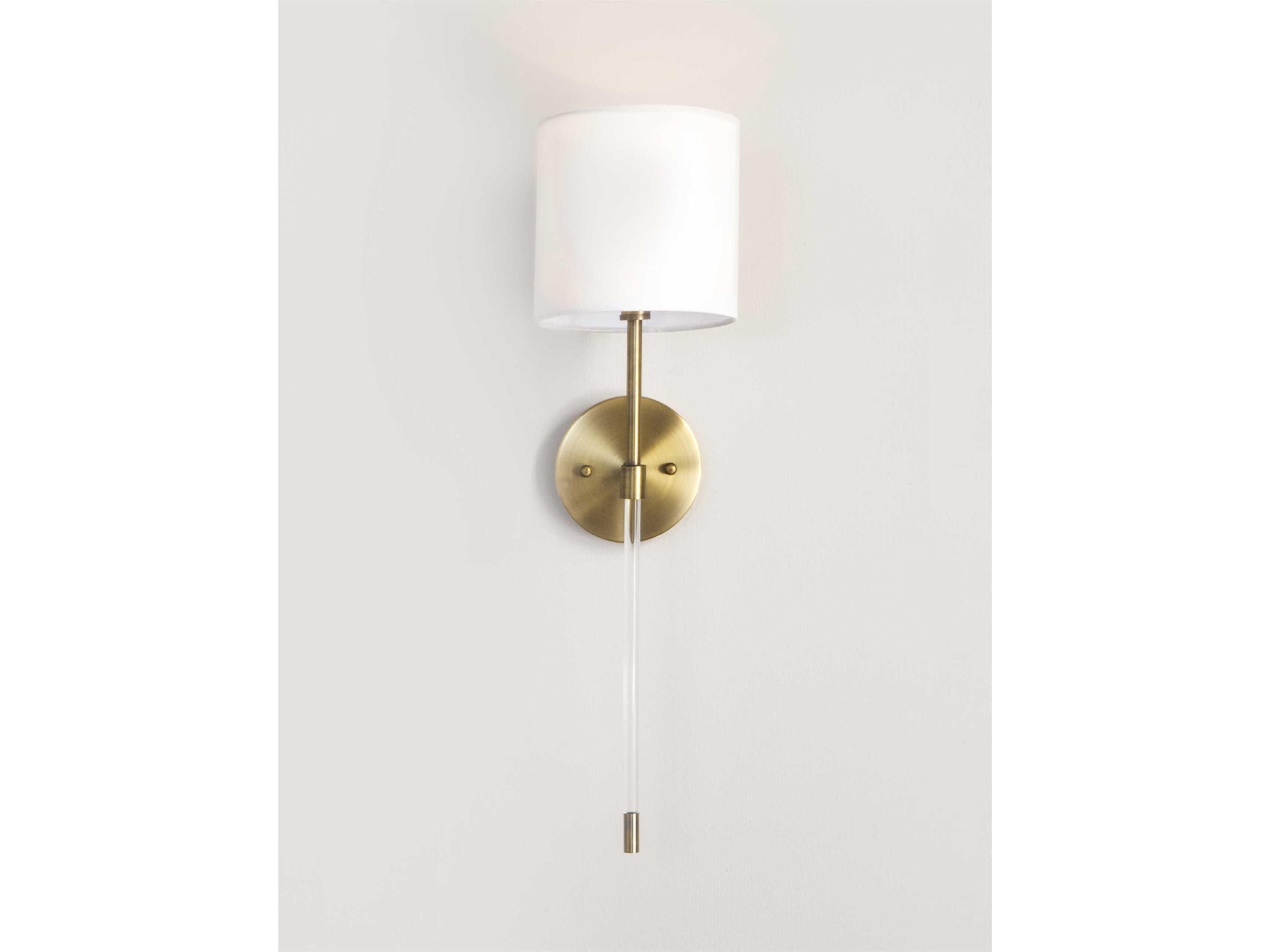 Worlds Away Brass Wall Sconce