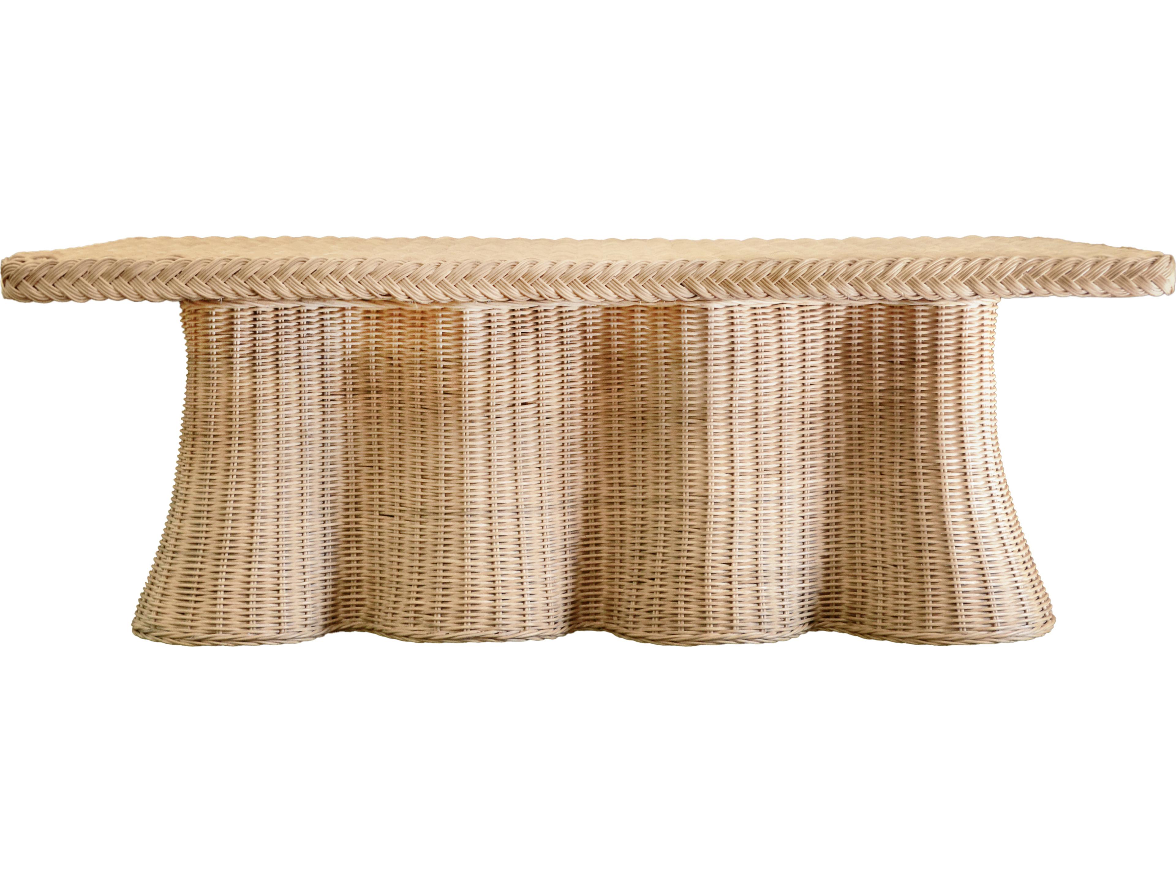 Worlds Away Rectangular Rattan Coffee Table