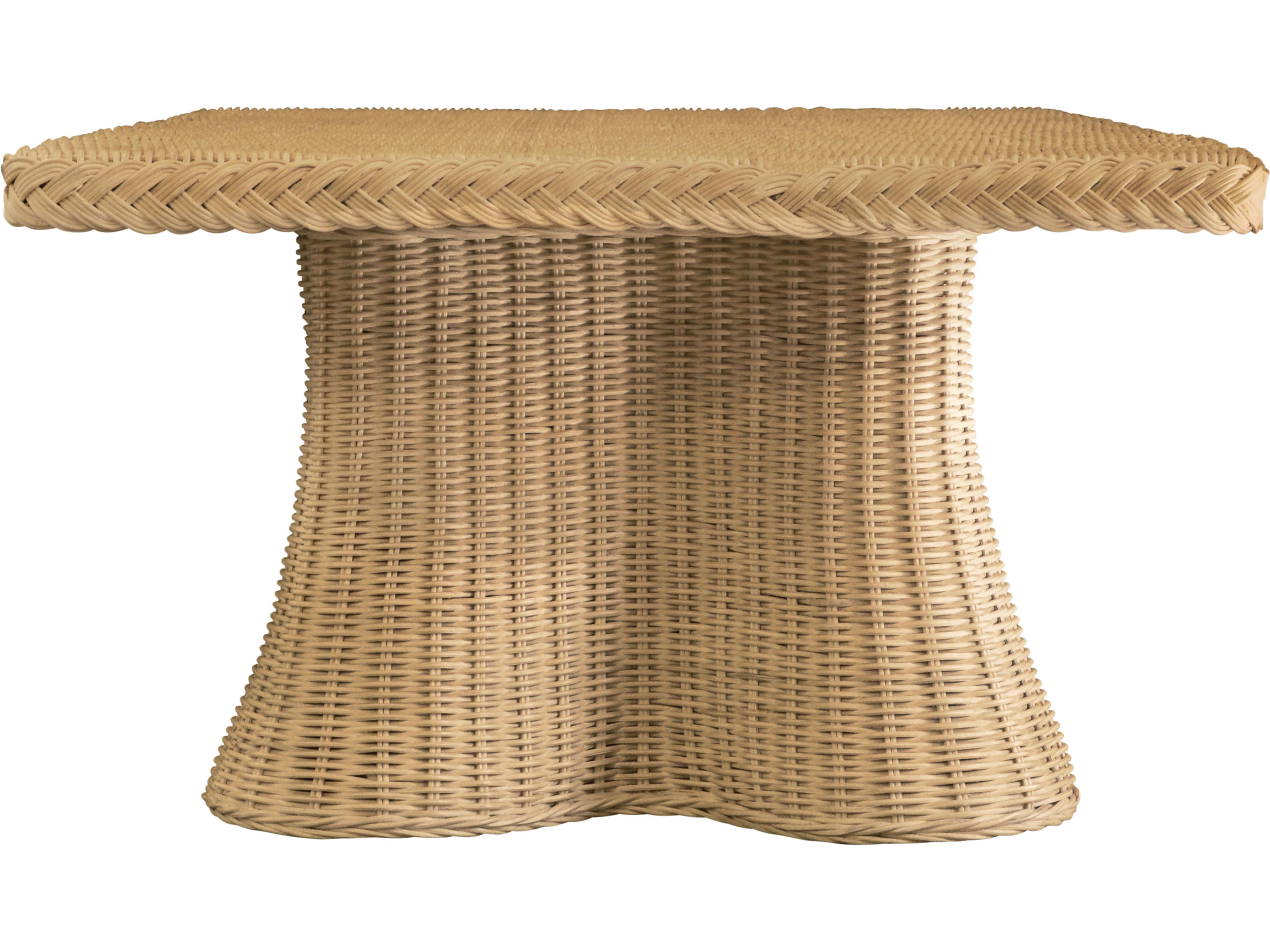 Worlds Away Rectangular Rattan Coffee Table