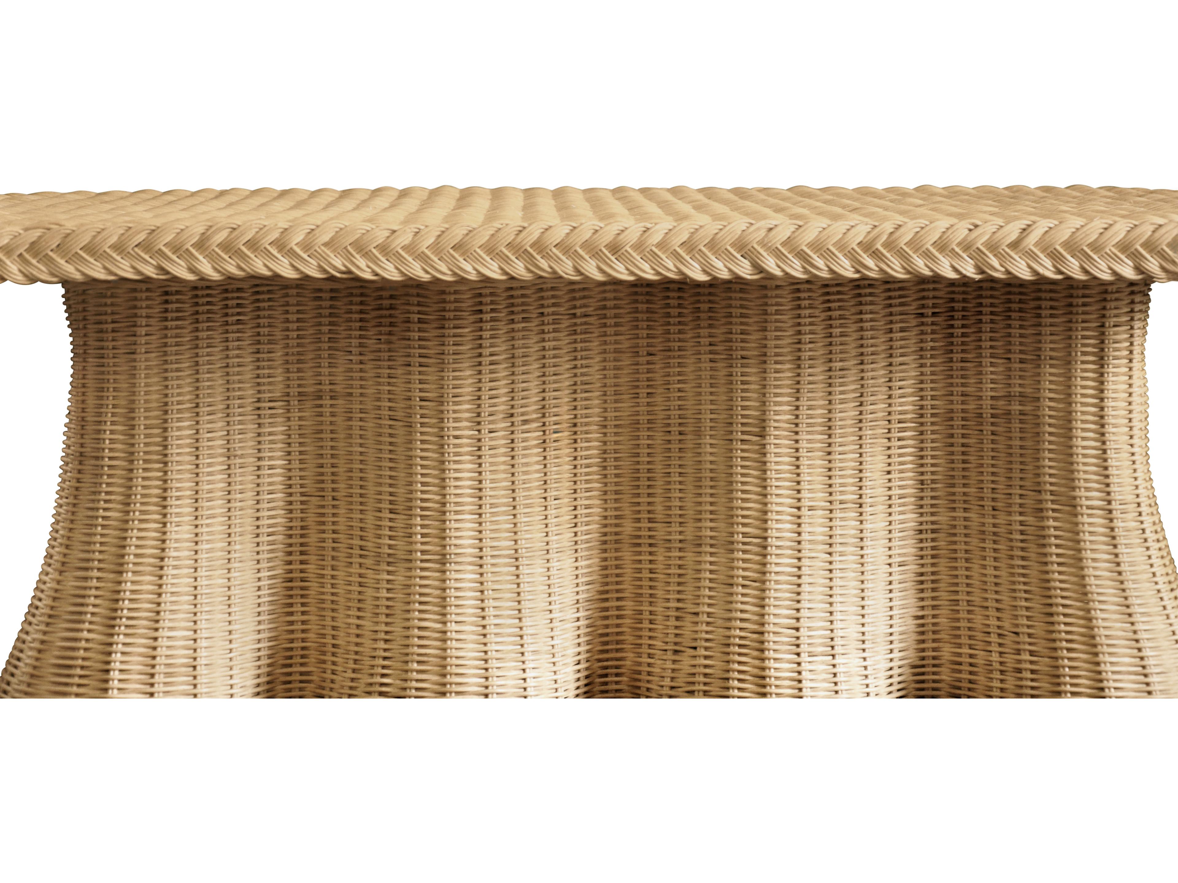 Worlds Away Rectangular Rattan Coffee Table