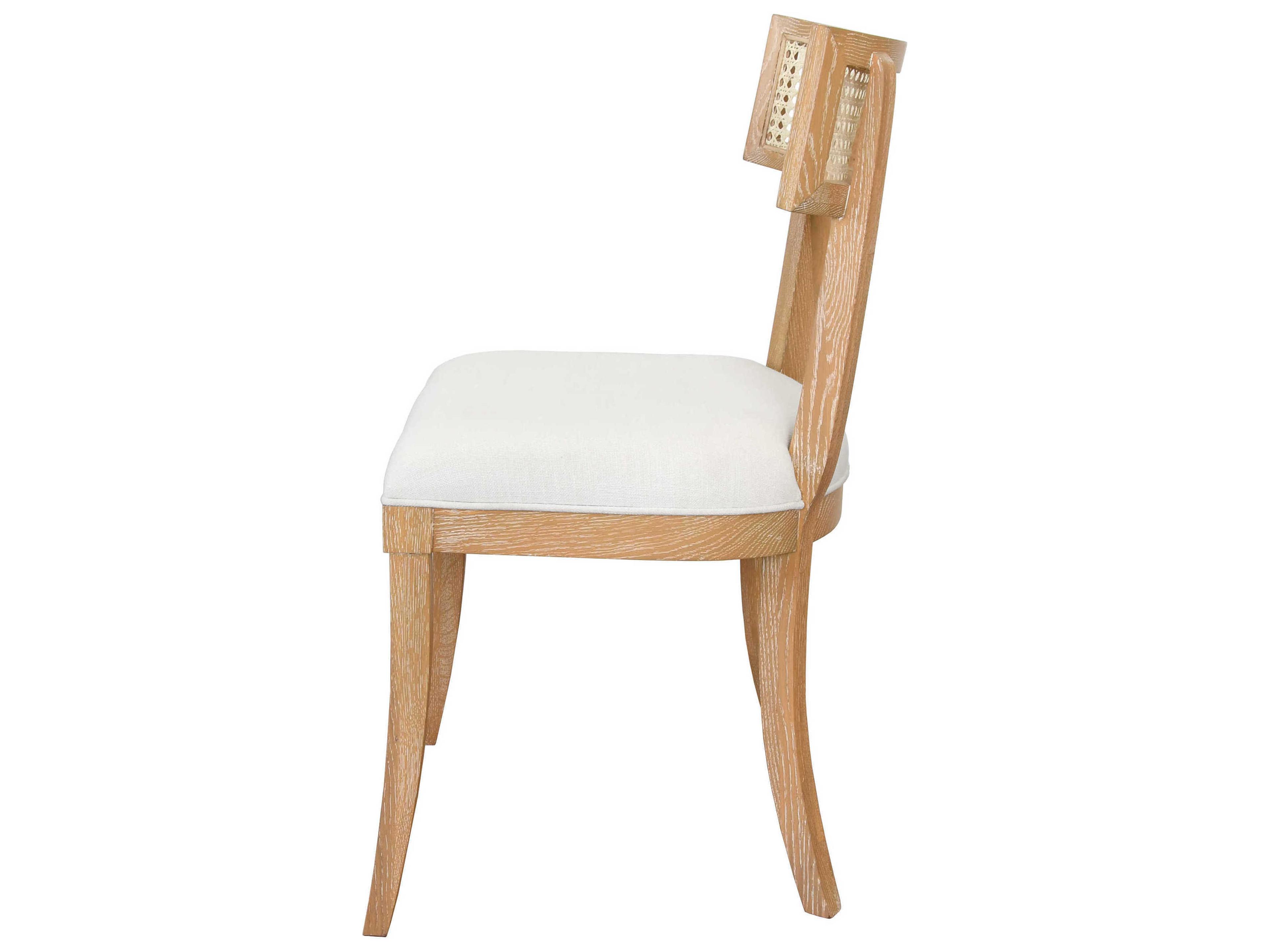 Worlds Away Oak Wood Brown Upholstered Side Dining Chair