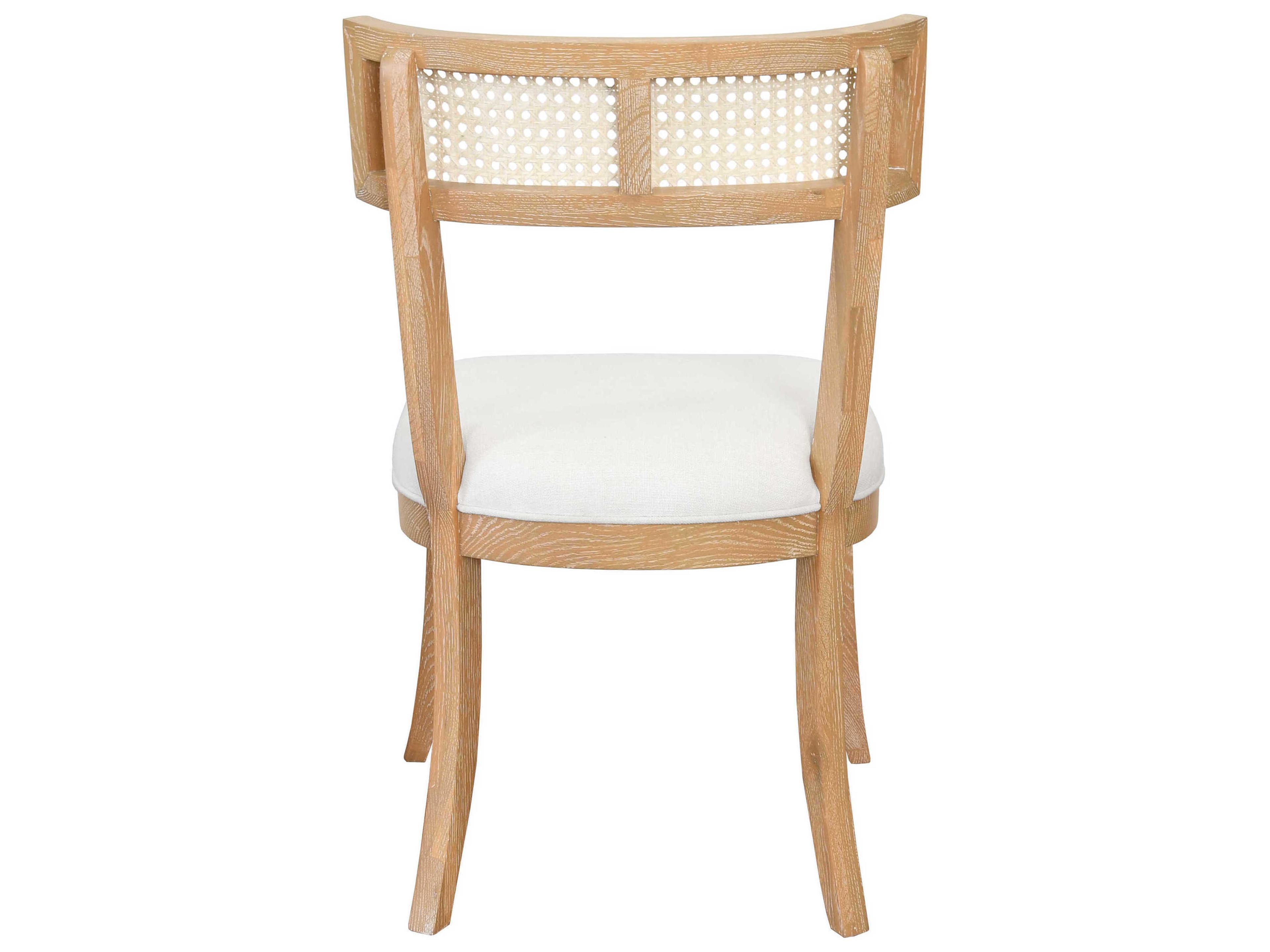 Worlds Away Oak Wood Brown Upholstered Side Dining Chair