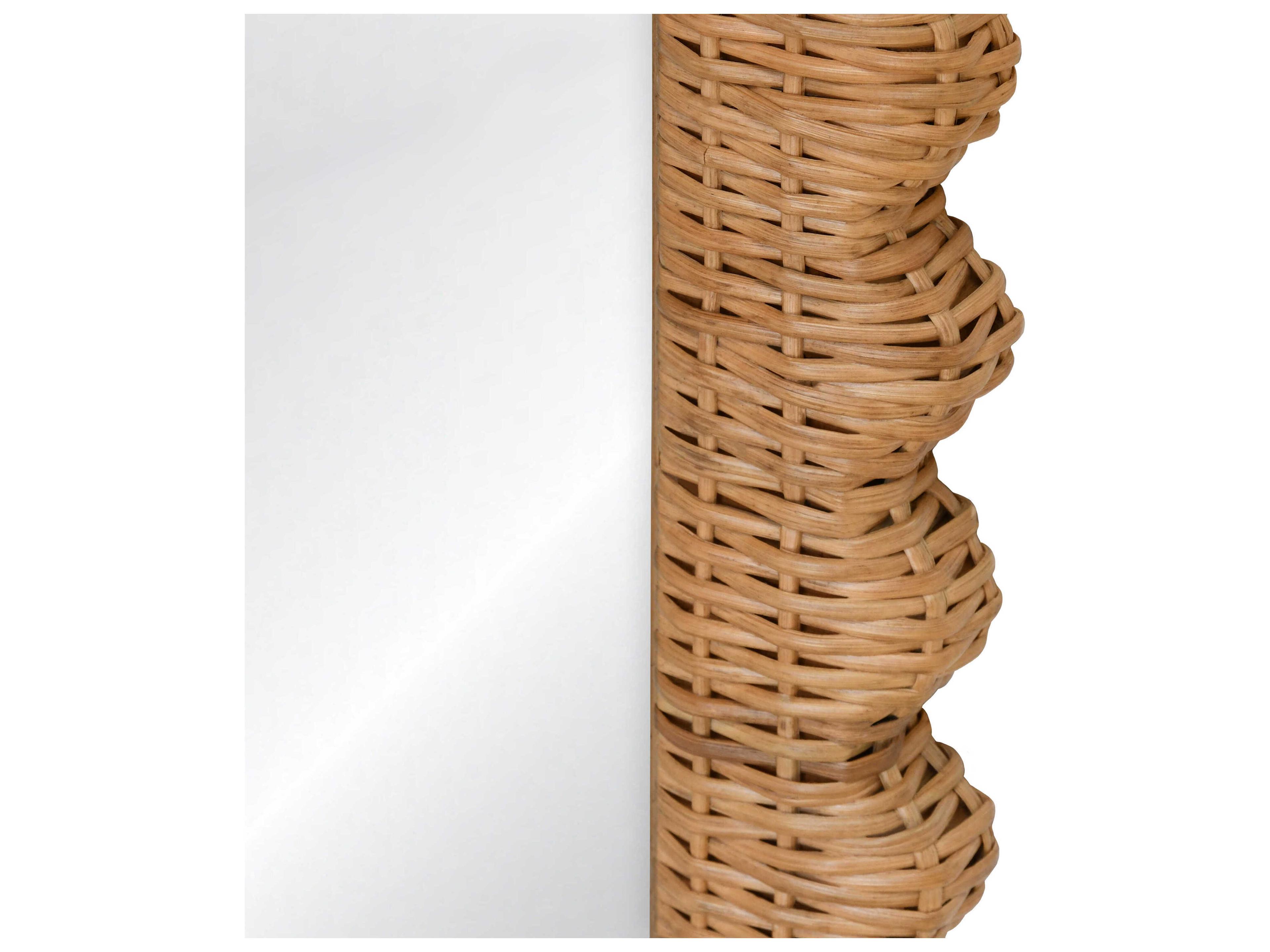 Worlds Away Natural Rattan Rectangular Floor Mirror