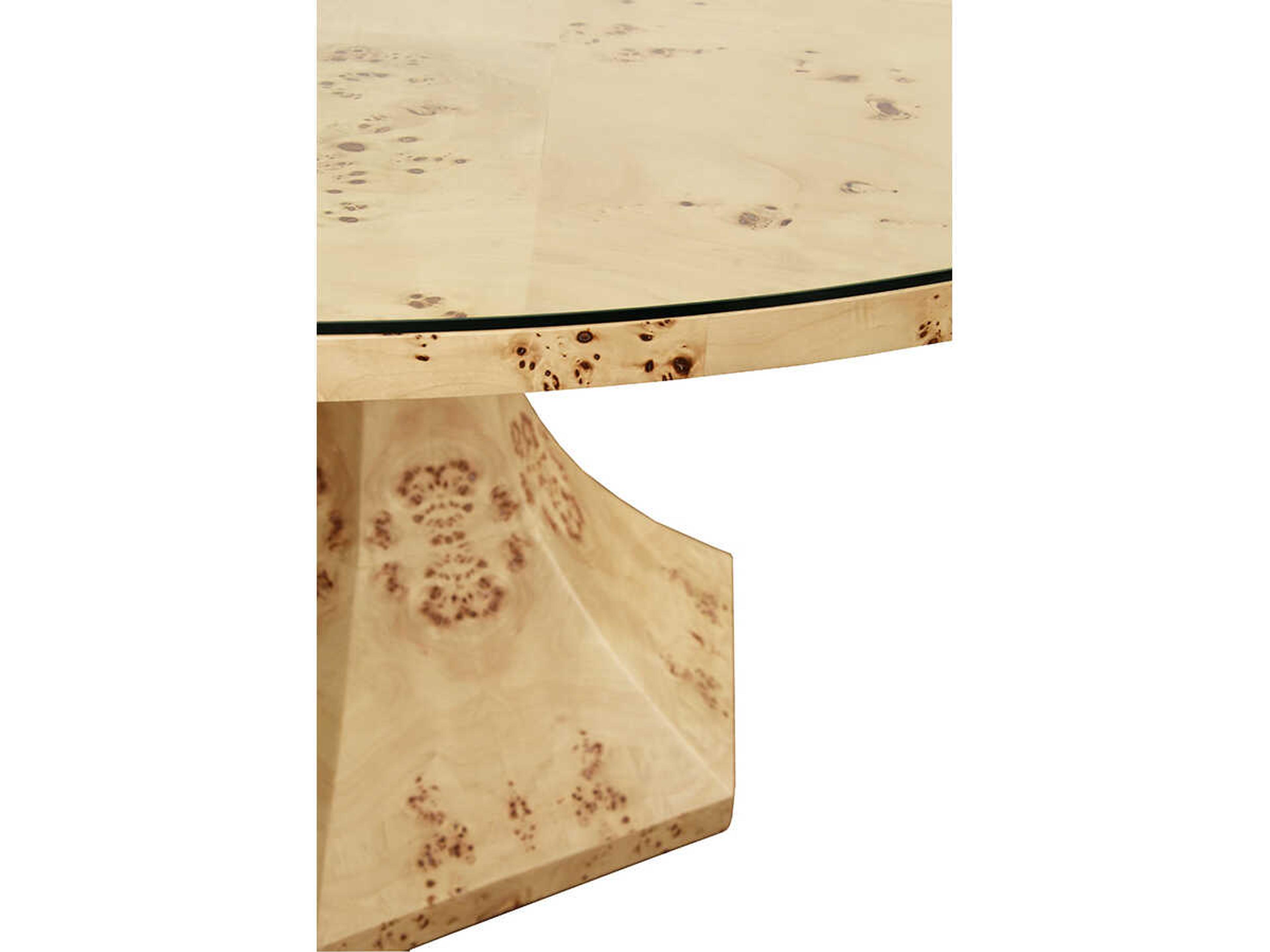 Worlds Away Bryce Round Wood Brown Dining Table