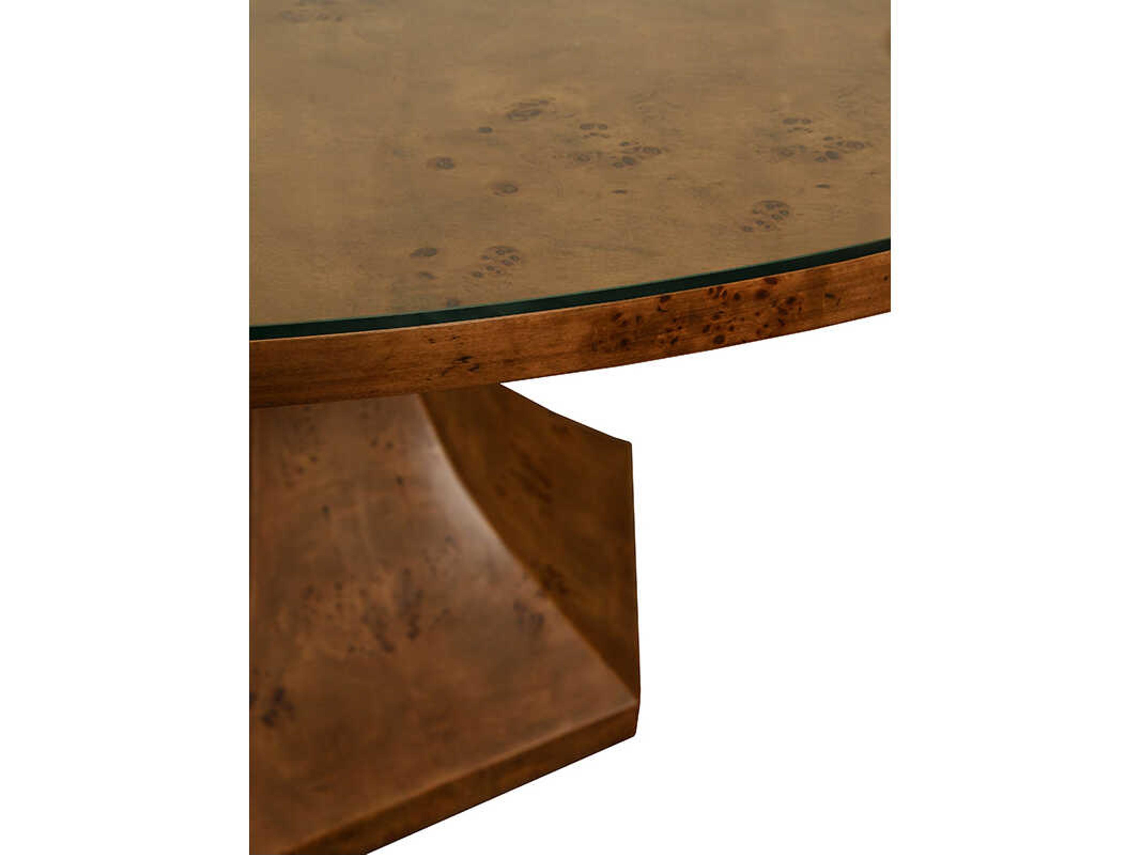 Worlds Away Bryce Round Wood Brown Dining Table