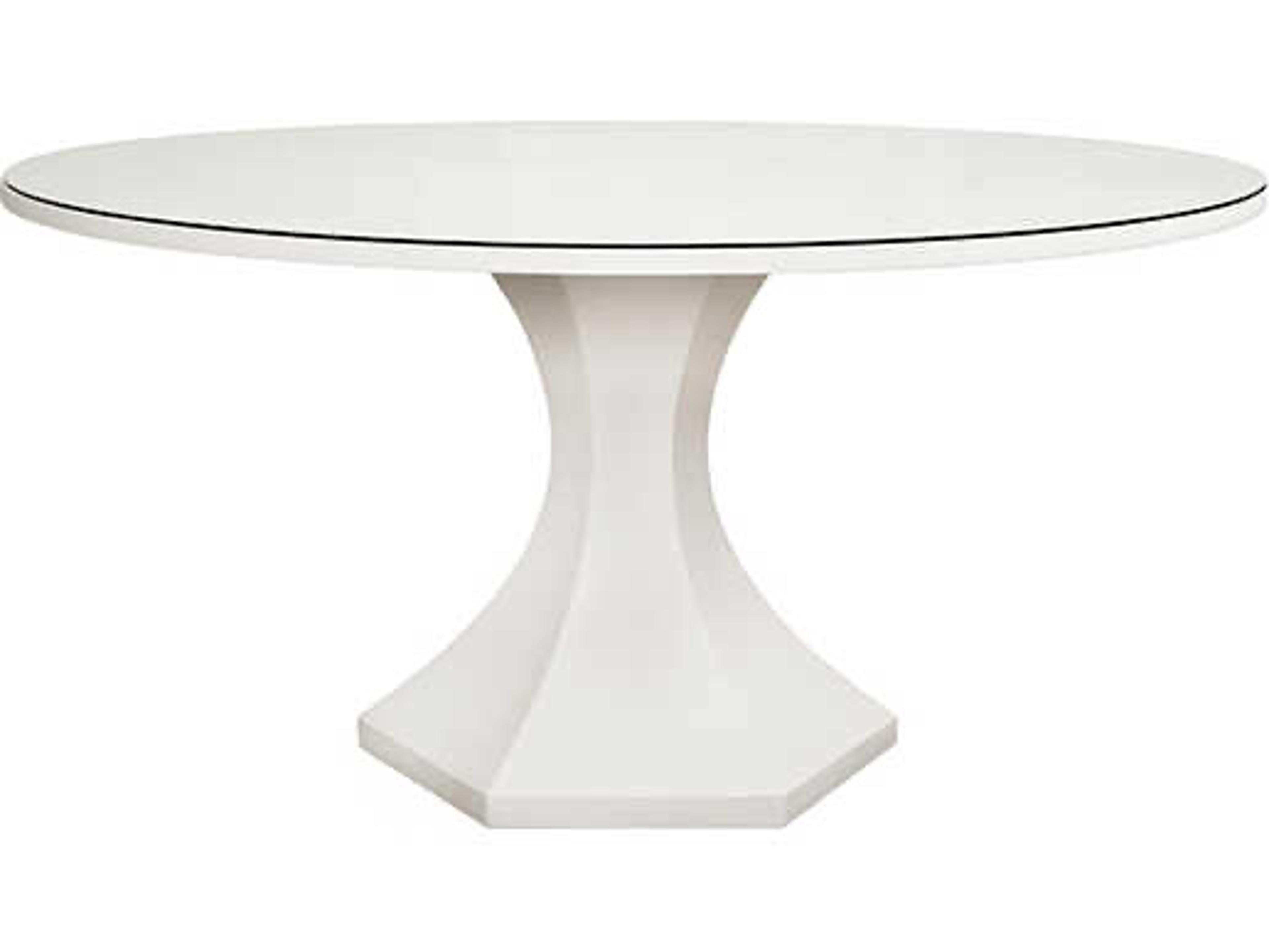 Bryce Round Glass White Dining Table
