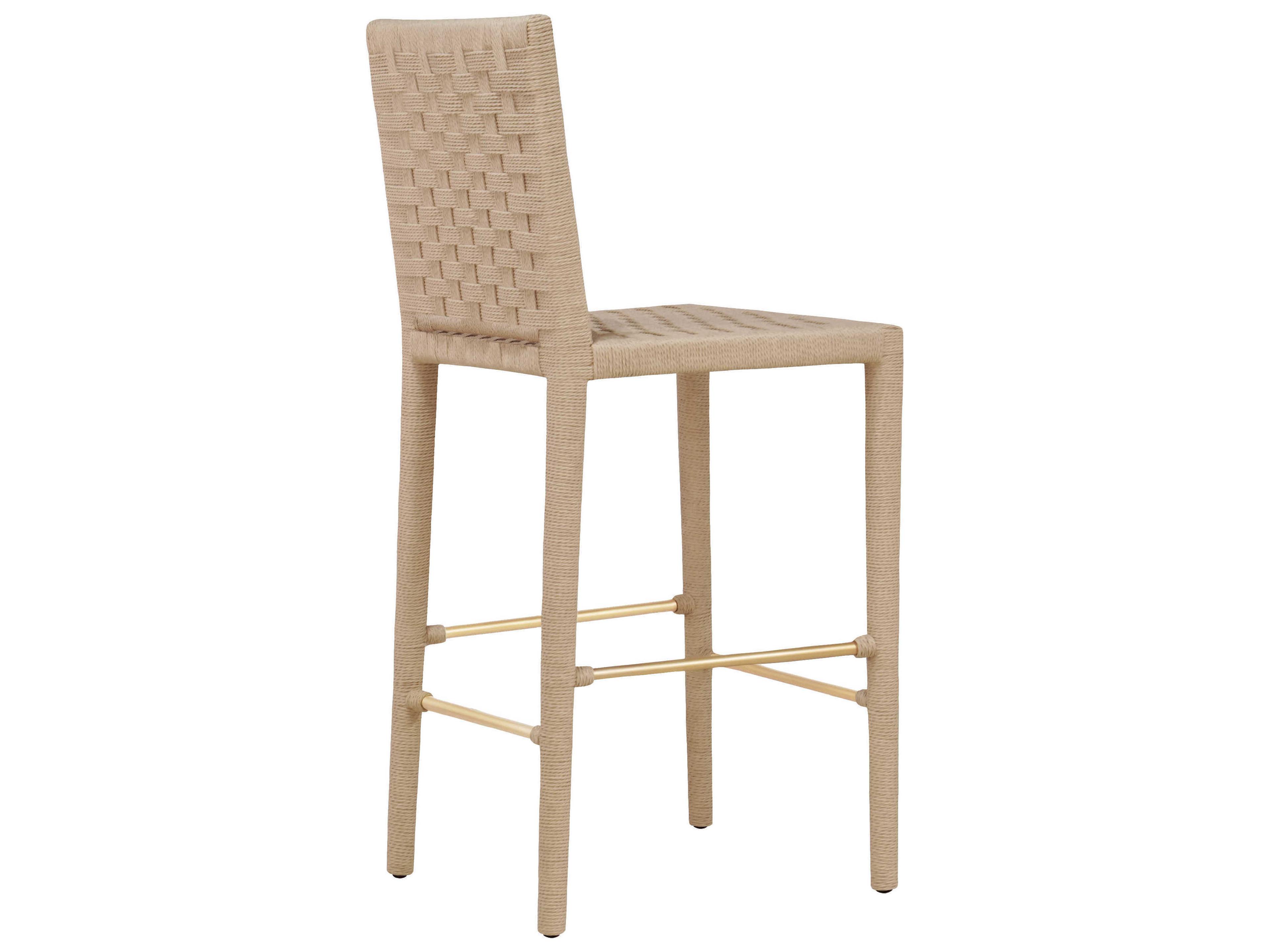 Worlds Away Natural Bar Stool