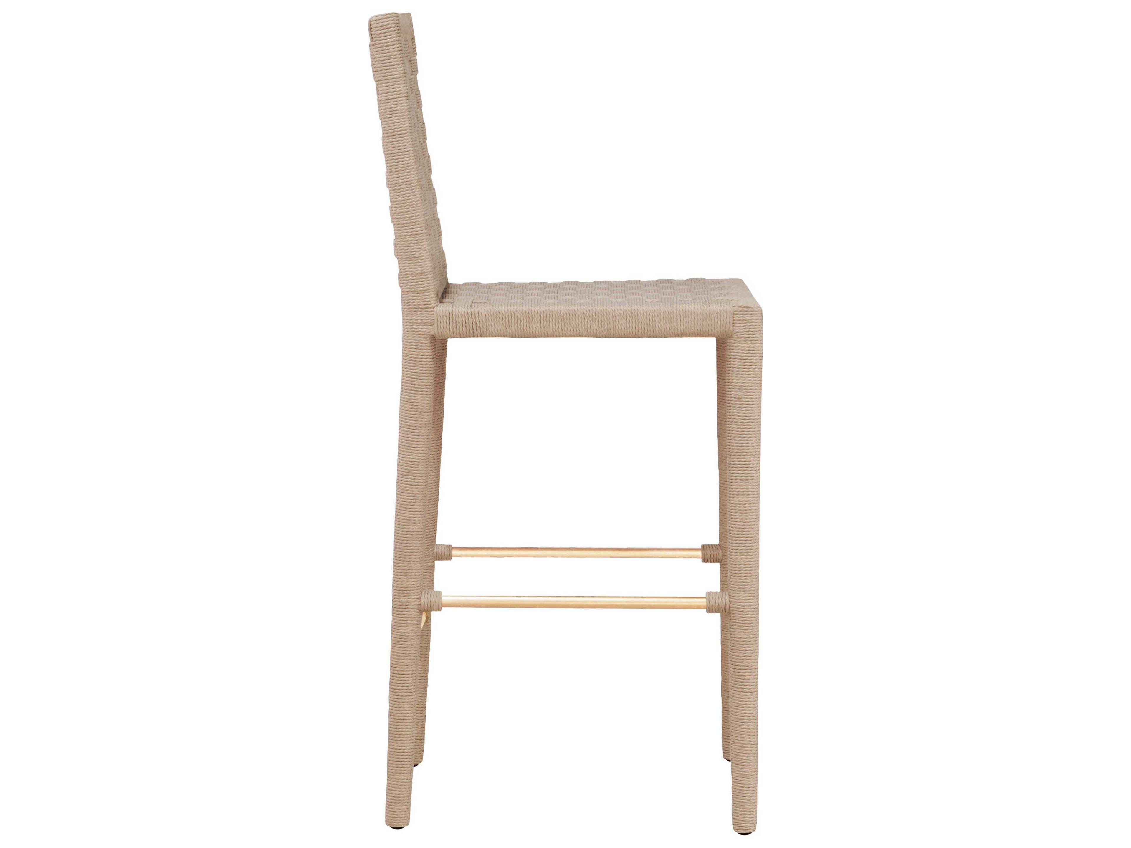 Worlds Away Natural Bar Stool