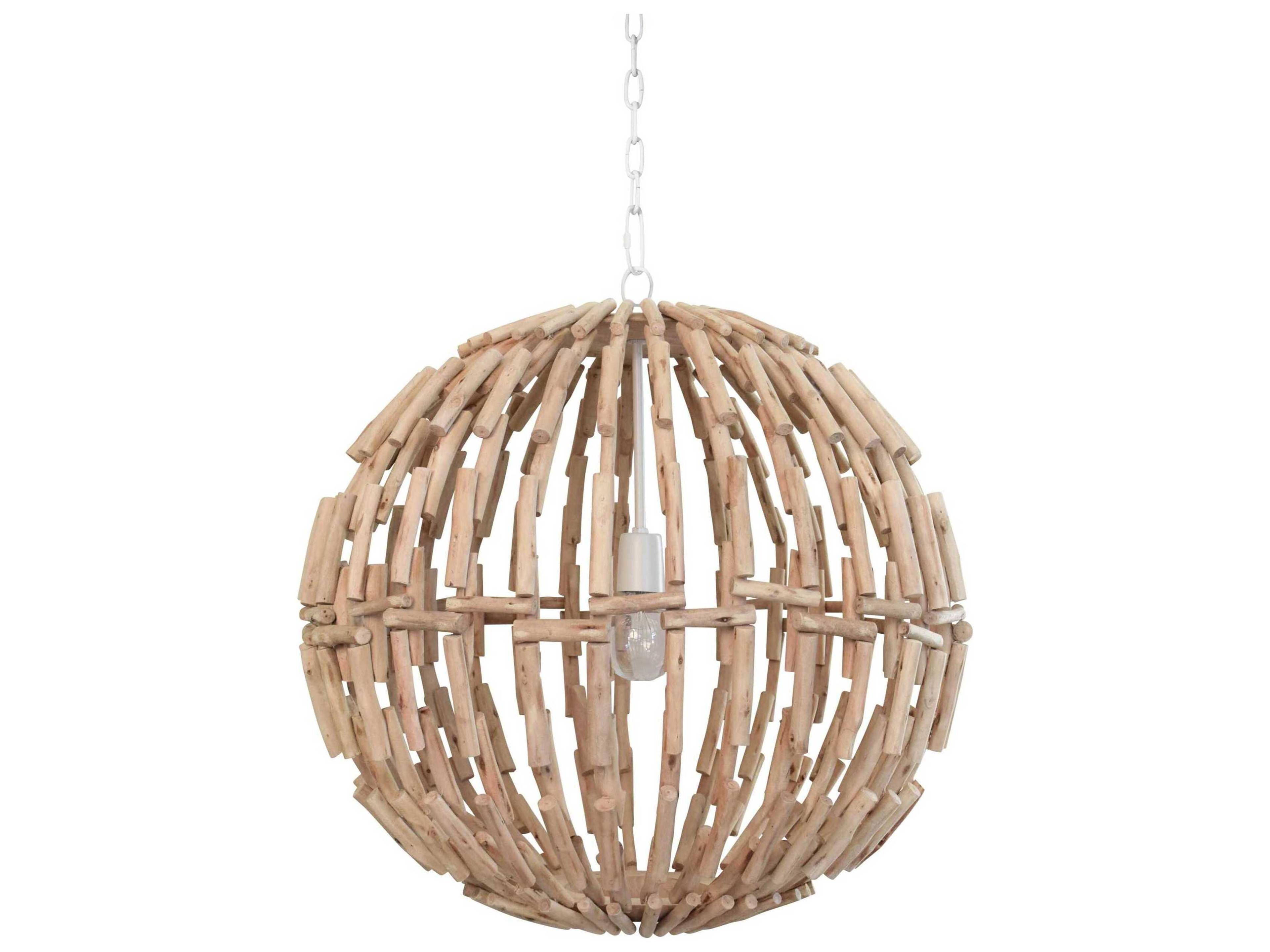 Worlds Away Brown Globe Pendant