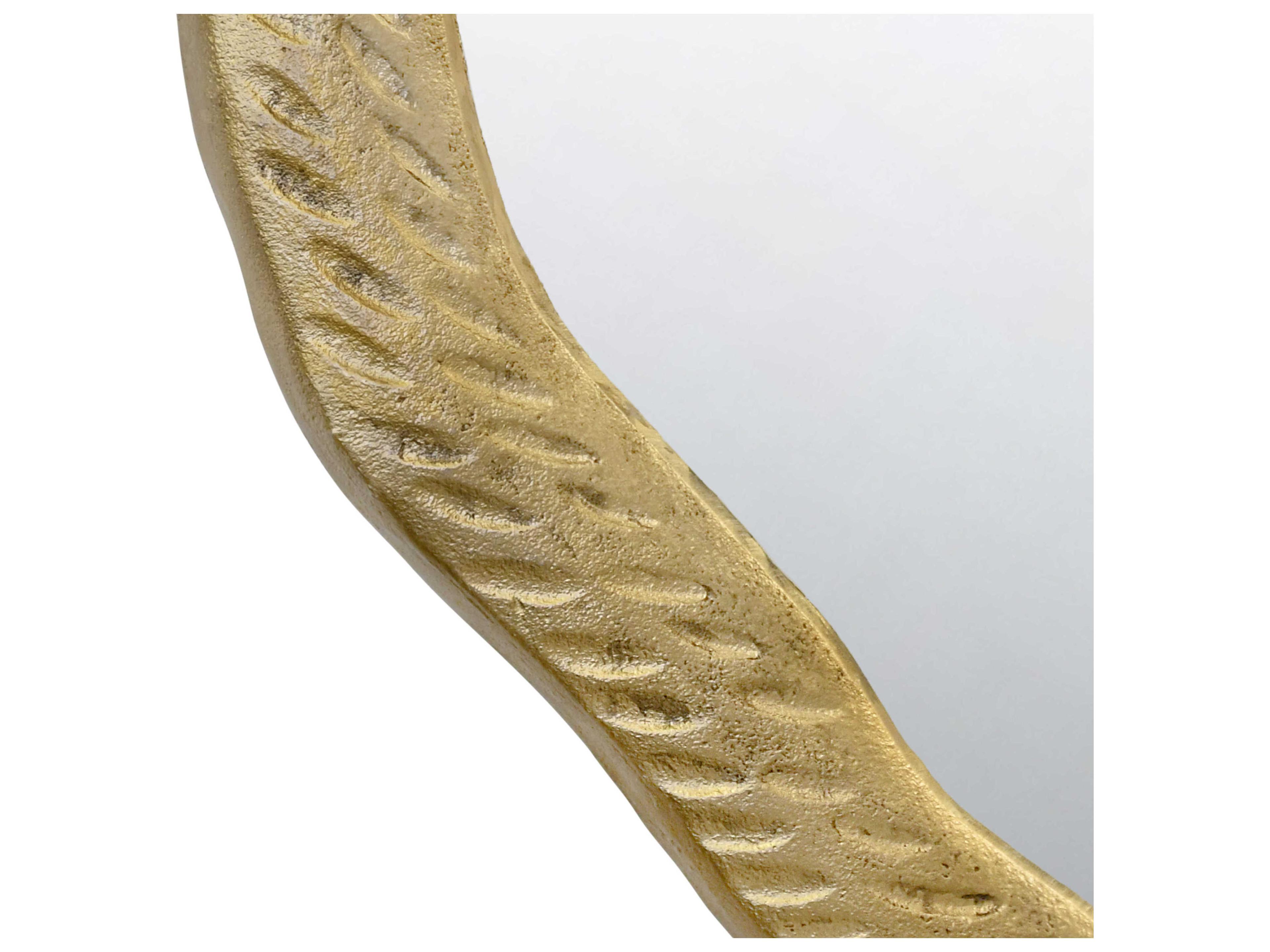 Worlds Away Antique Brass Round Wall Mirror