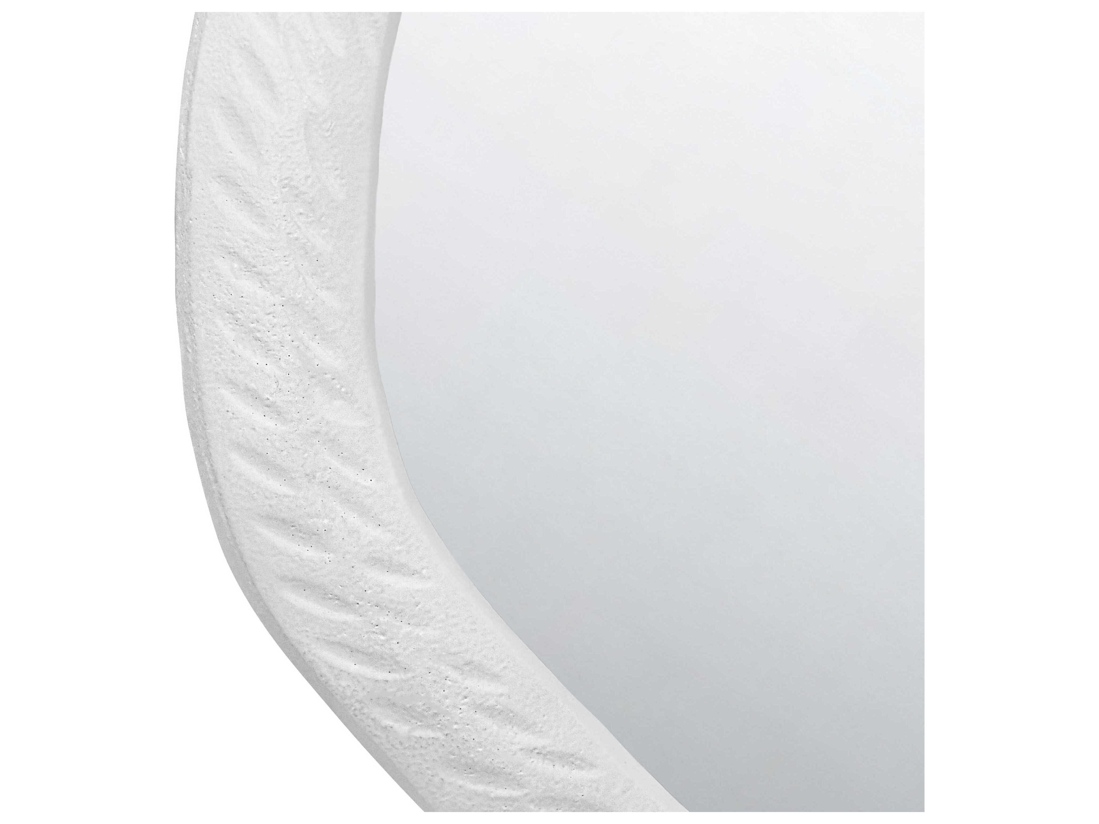 Worlds Away Matte White Round Wall Mirror 