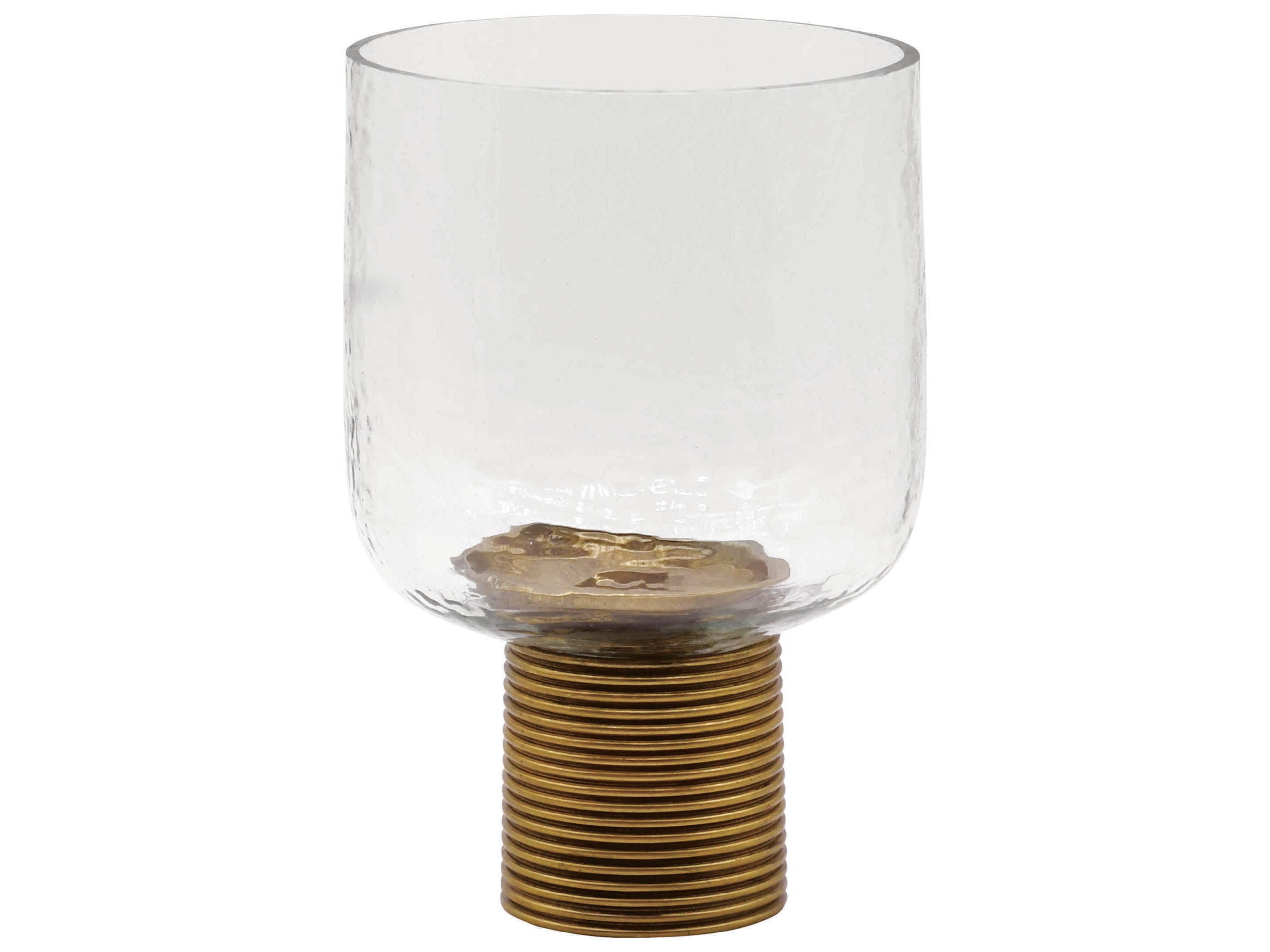 Small Ribbed Brass / Glass Candle Votive