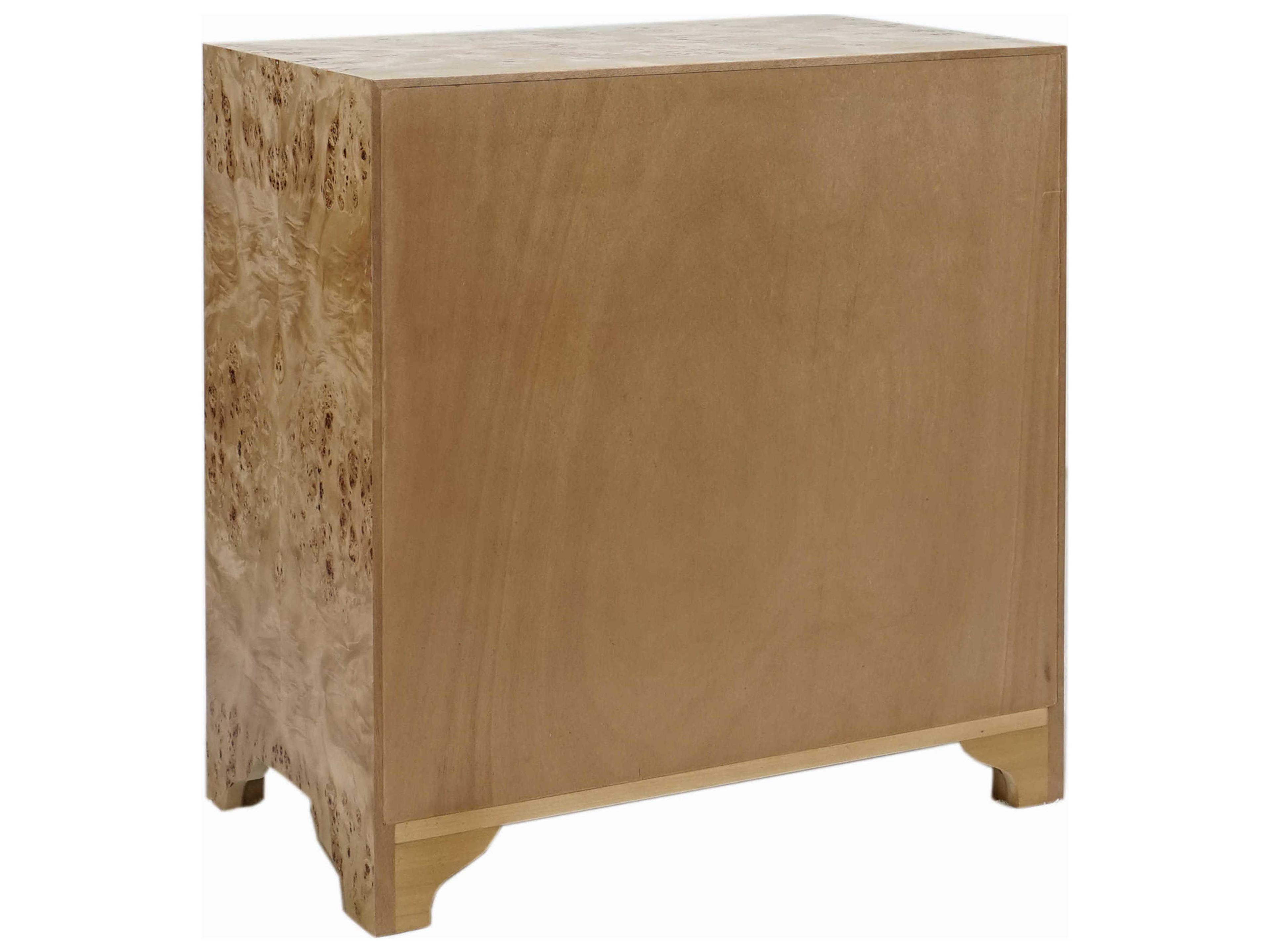 Worlds Away 3-Drawers Brown Hardwood Nightstand