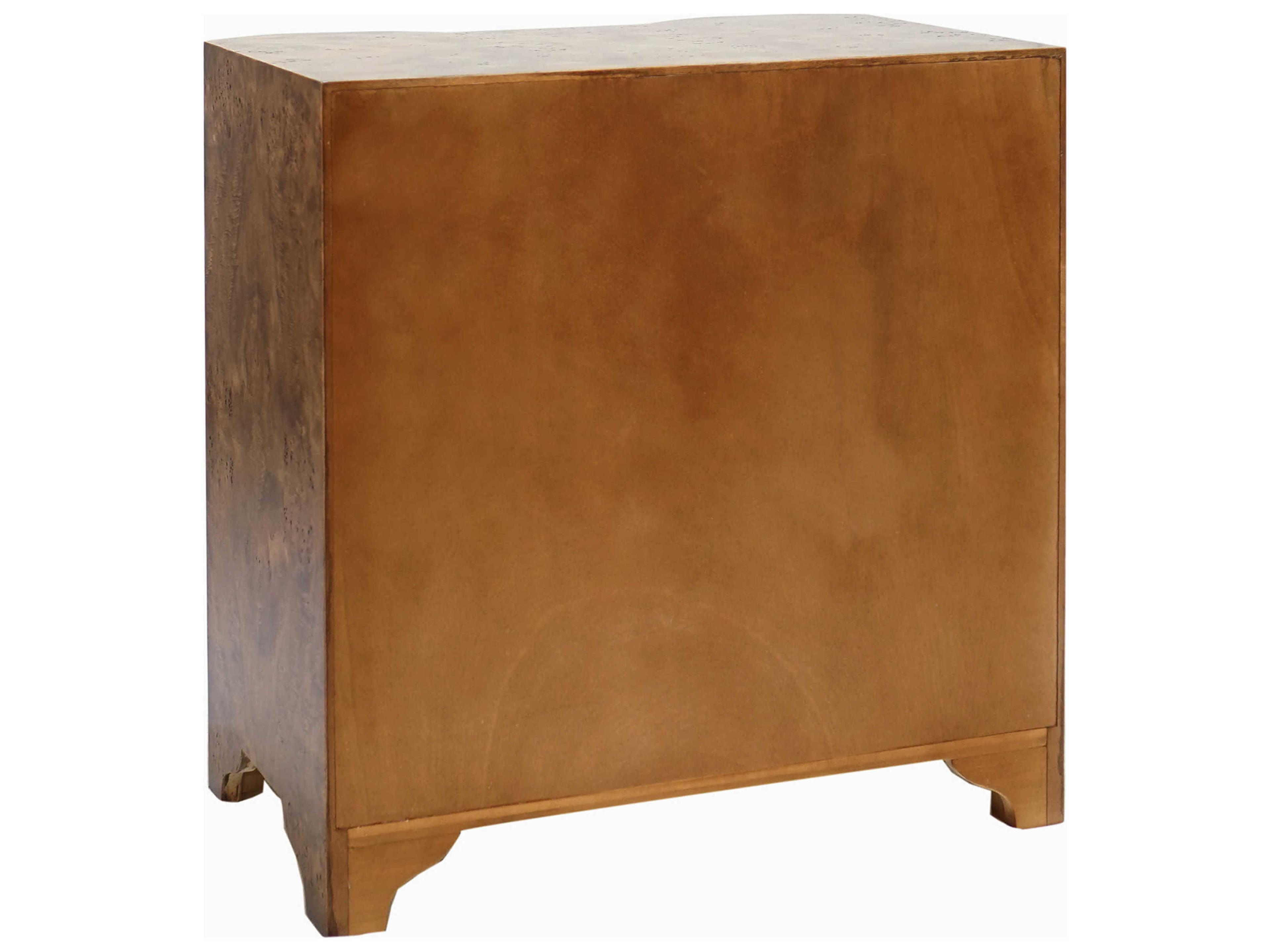 Worlds Away 3-Drawers Brown Hardwood Nightstand