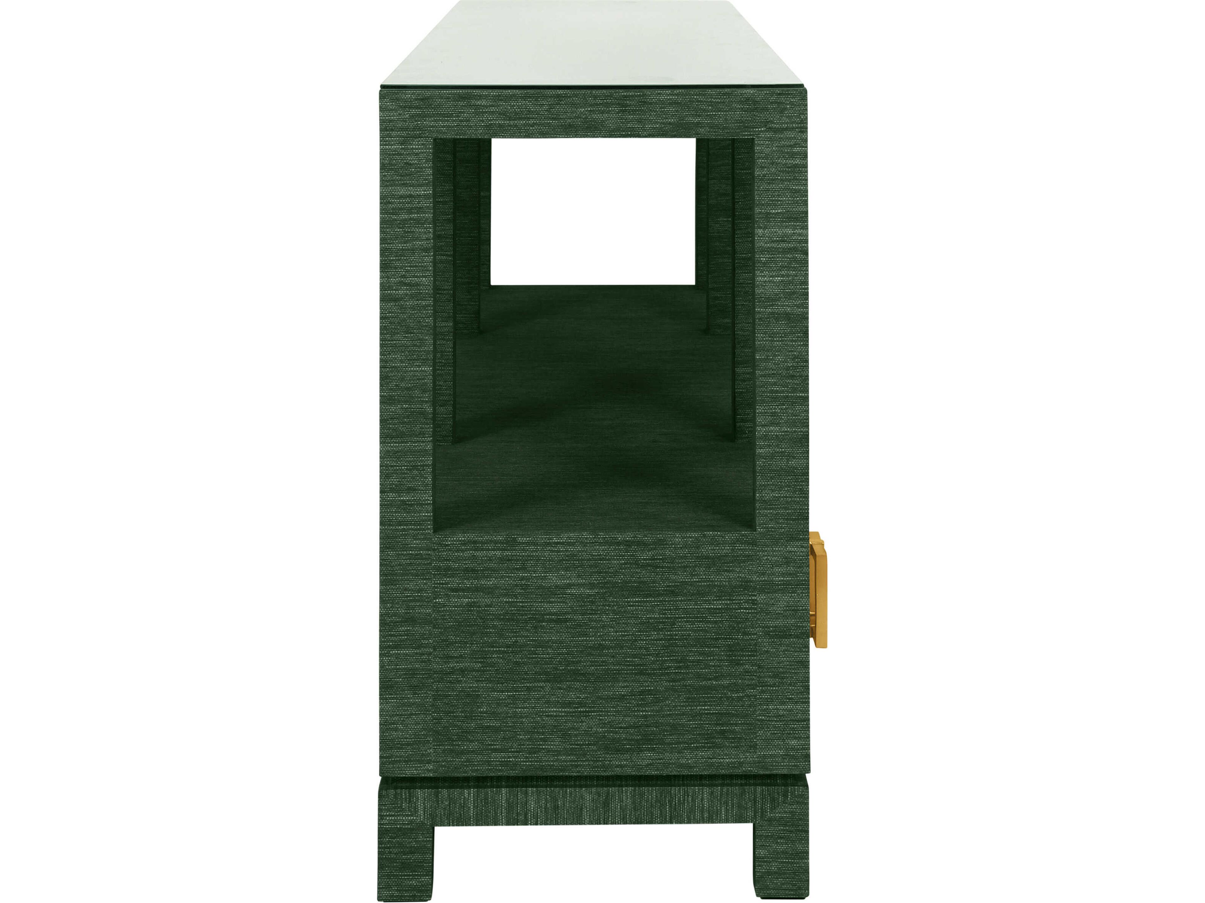 Worlds Away Campbell Rectangular Wood Green Console Table