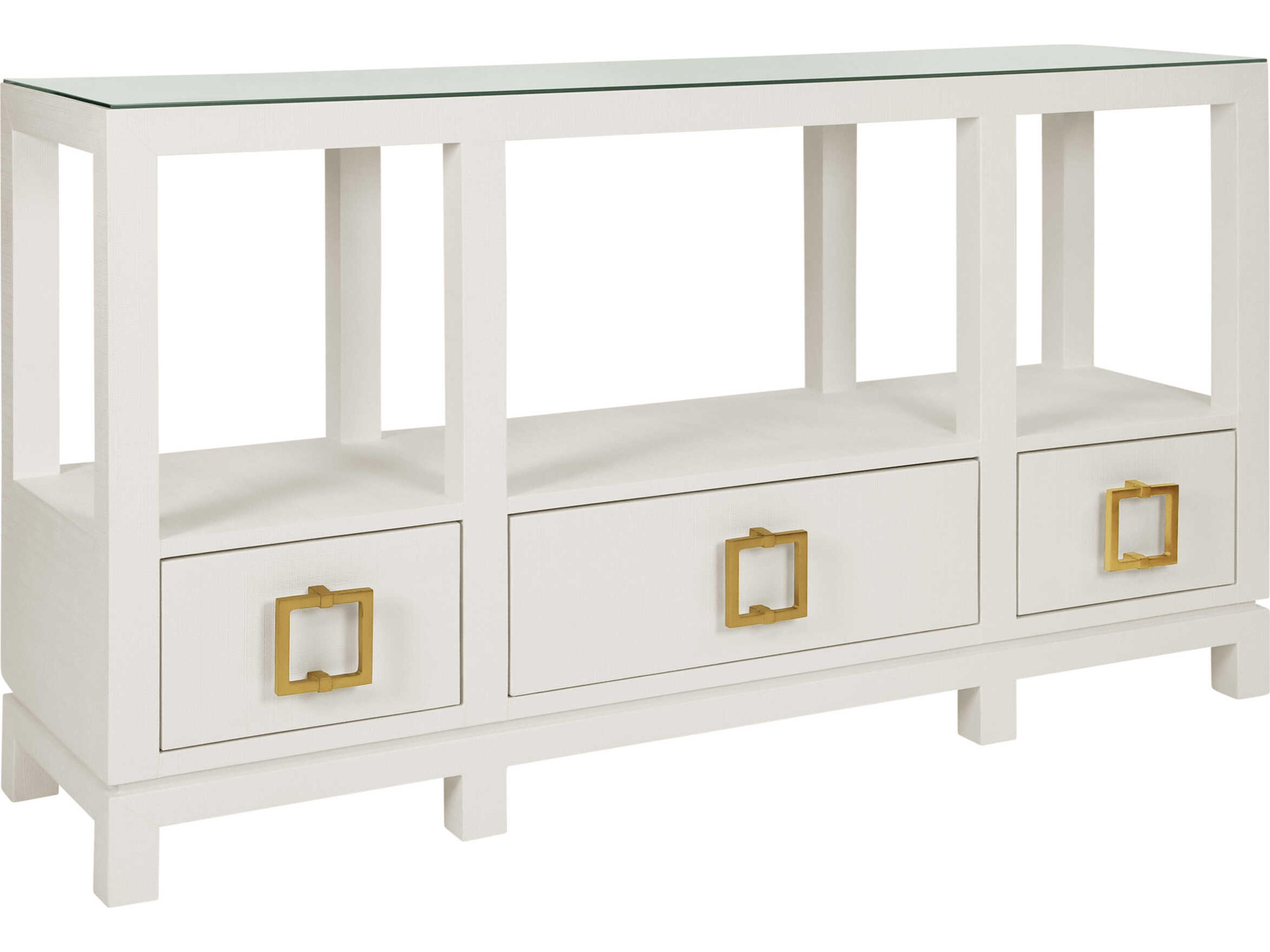 Campbell Rectangular Wood White Console Table
