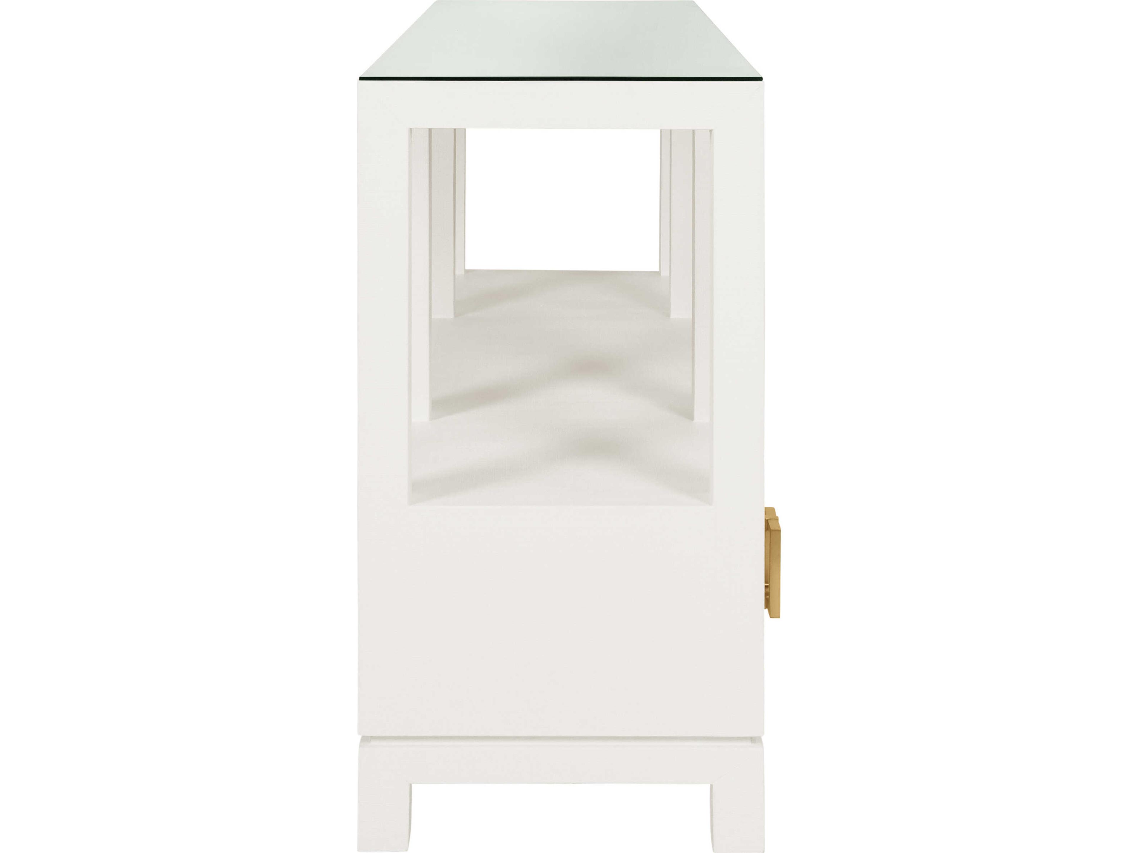 Worlds Away Campbell Rectangular Wood White Console Table