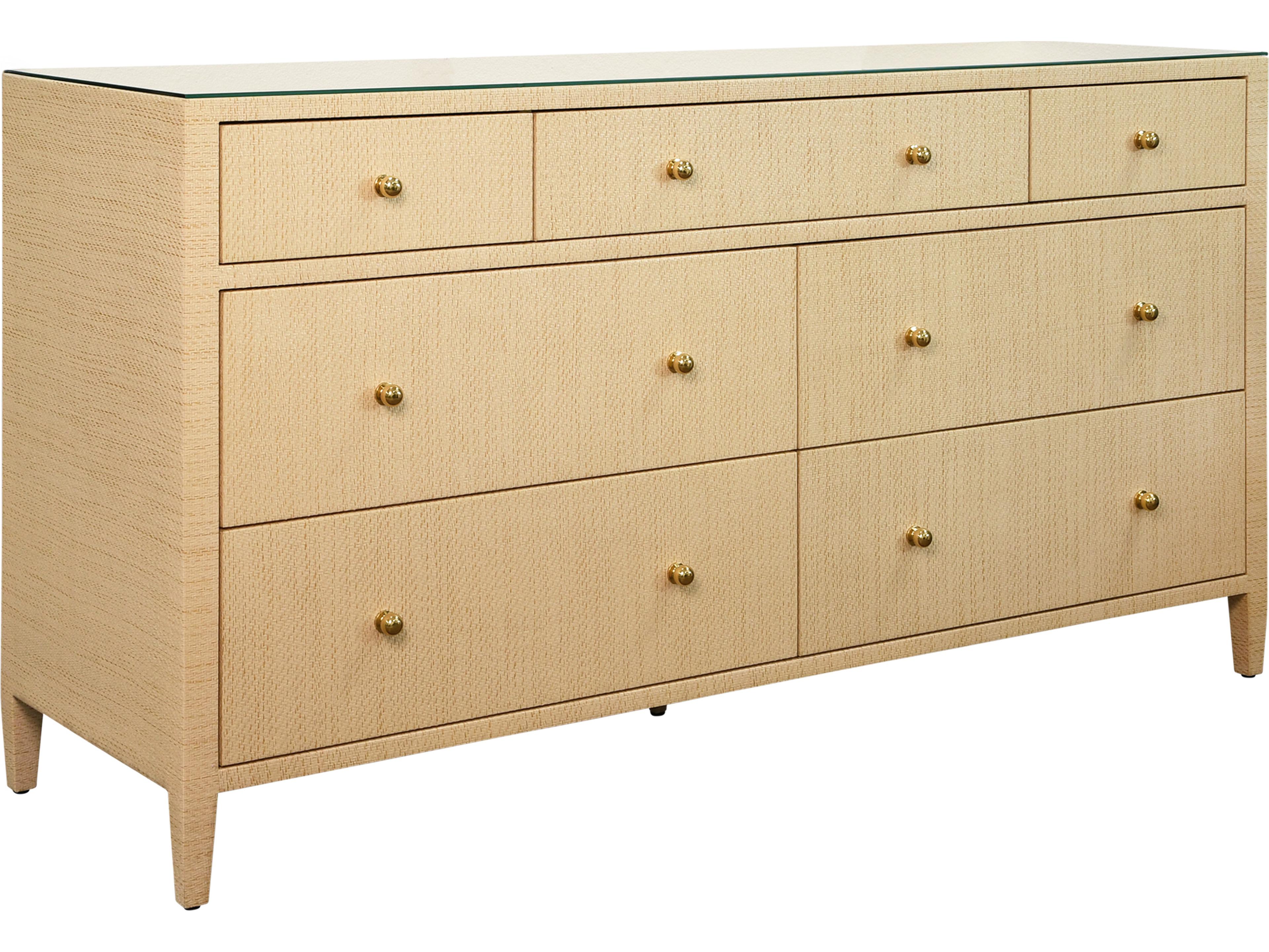 7-Drawers Brown Double Dresser
