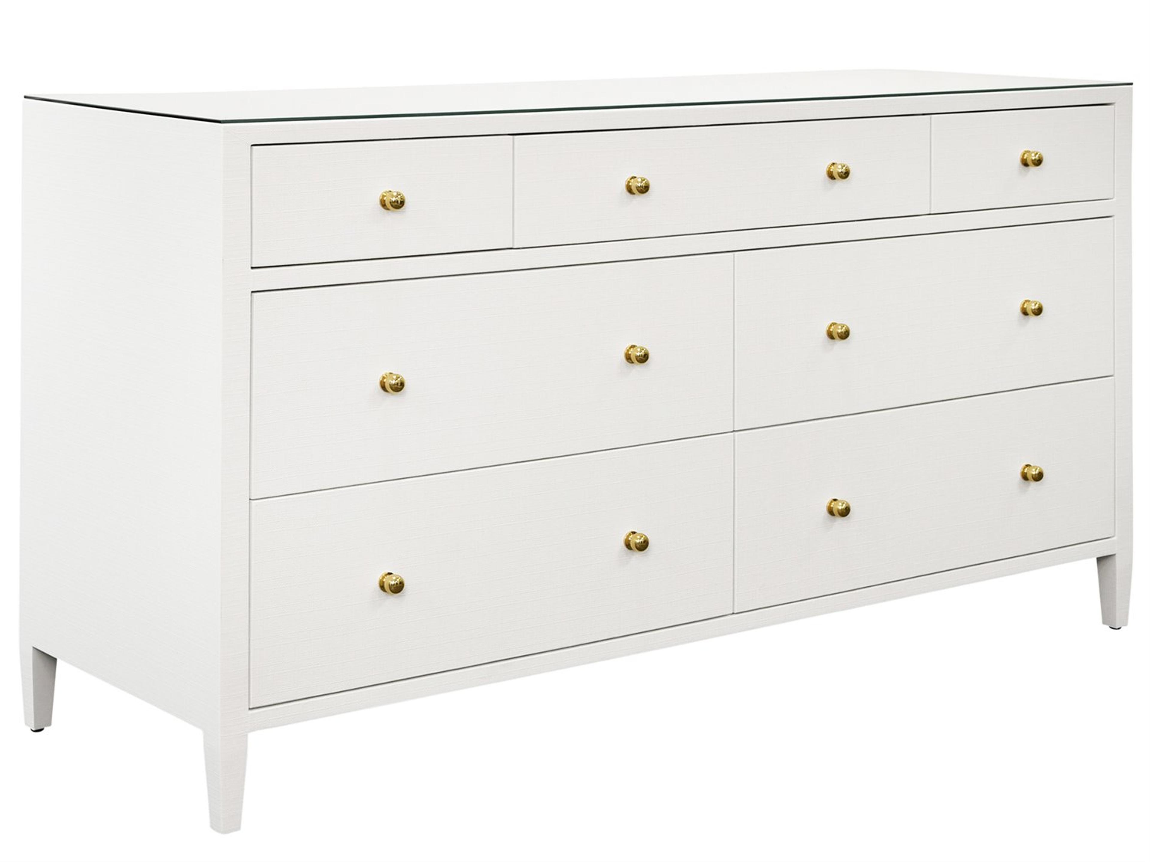 7-Drawers White Double Dresser