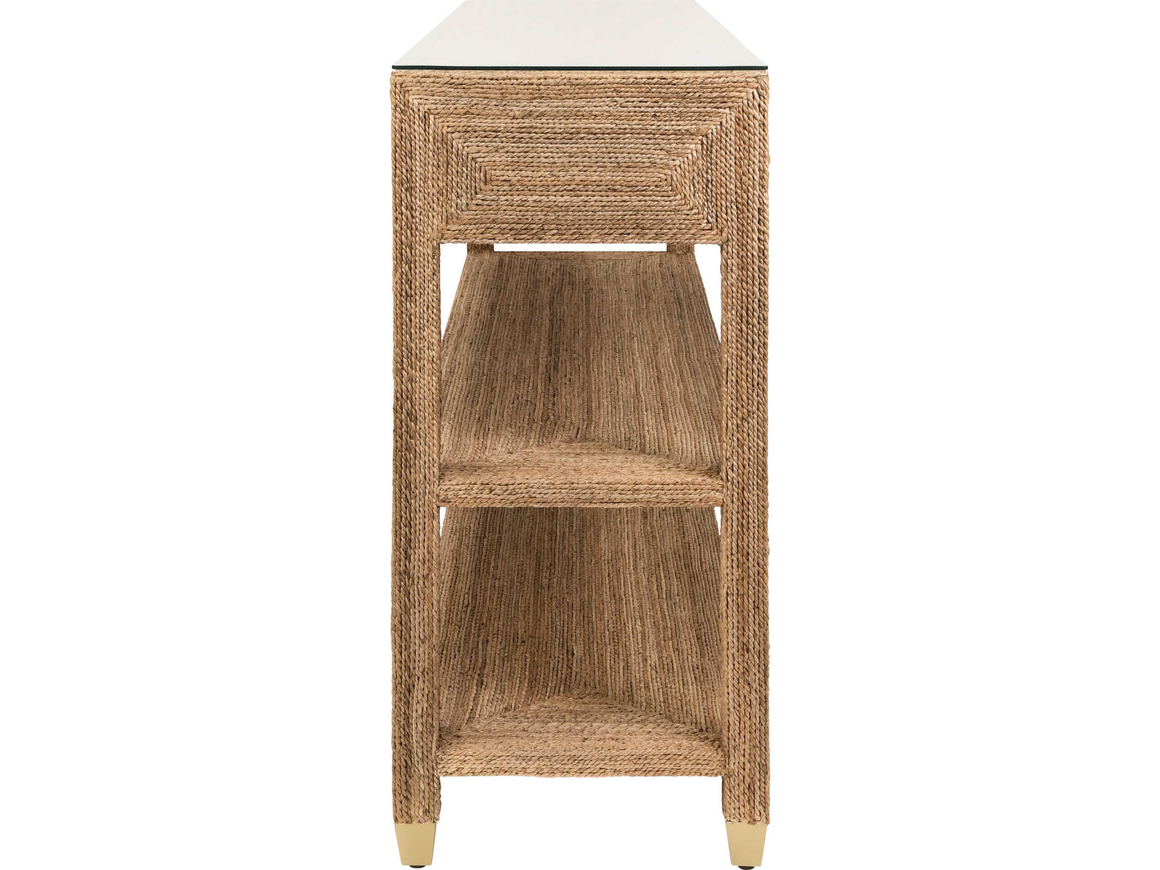 Worlds Away Cassie Rectangular Wood Brown Console Table