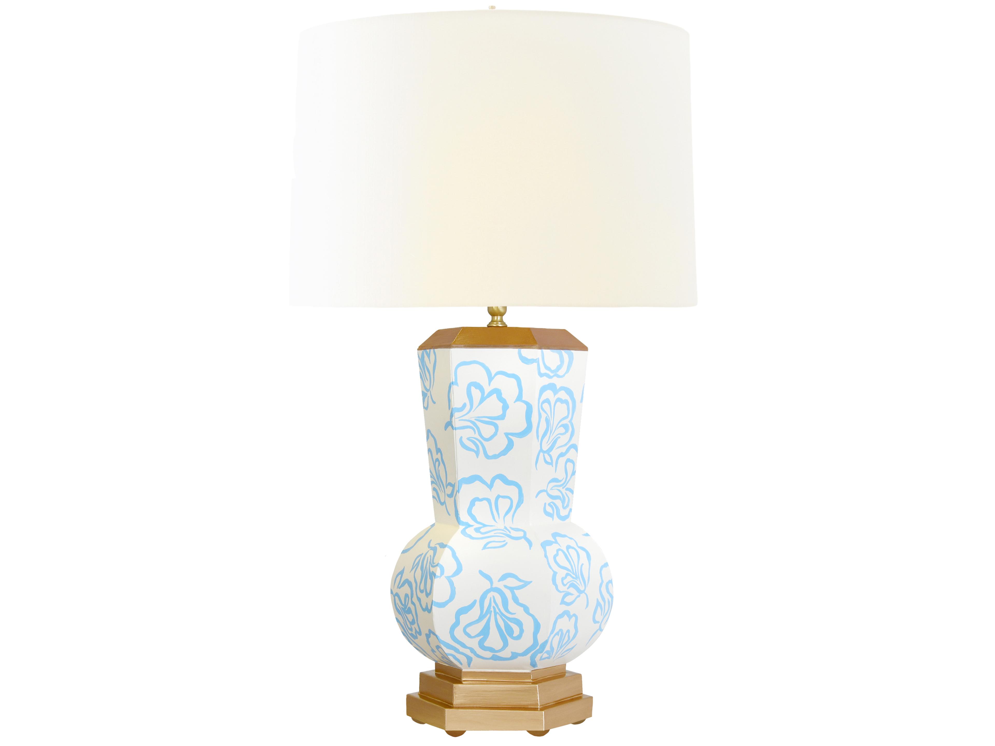 Worlds Away Blue Gold Buffet Lamp