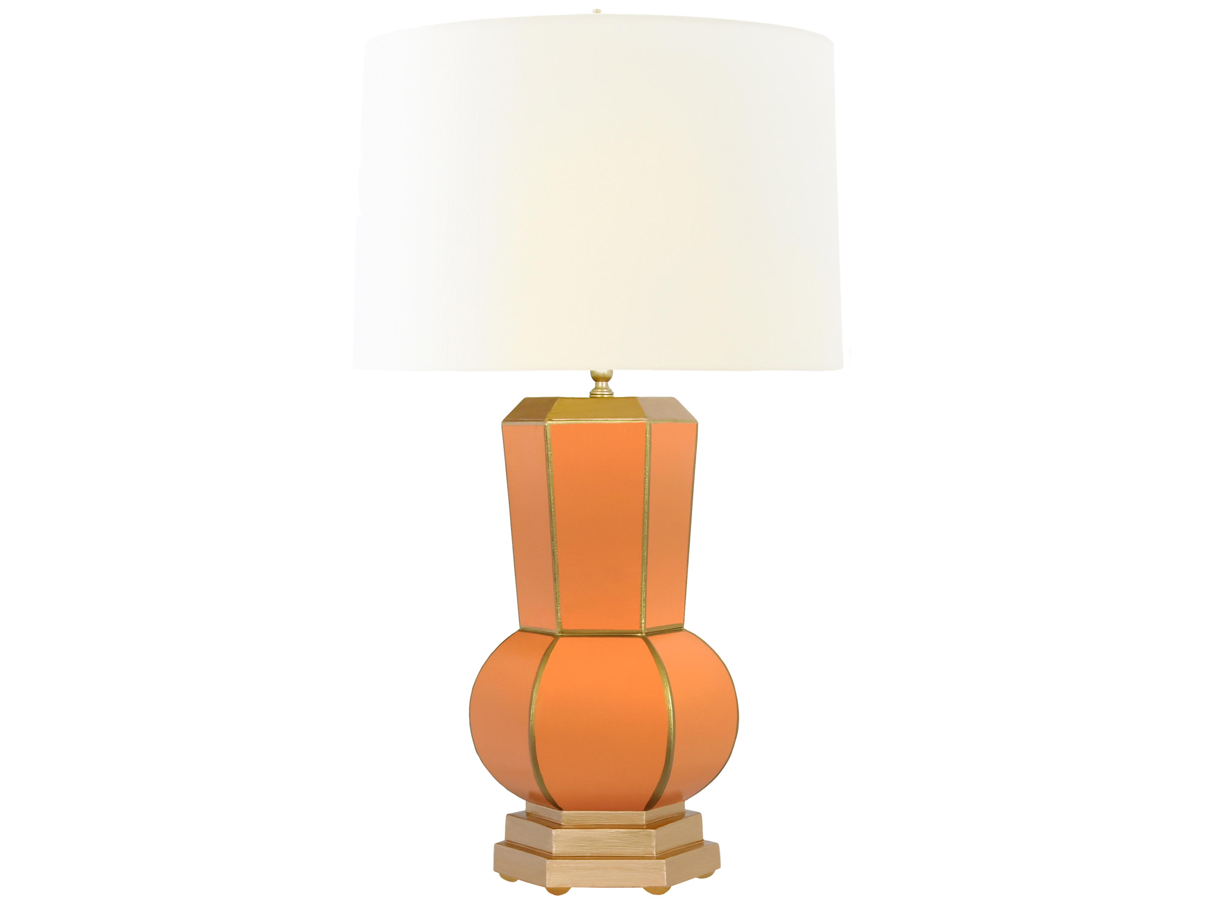 Worlds Away Orange Gold Buffet Lamp