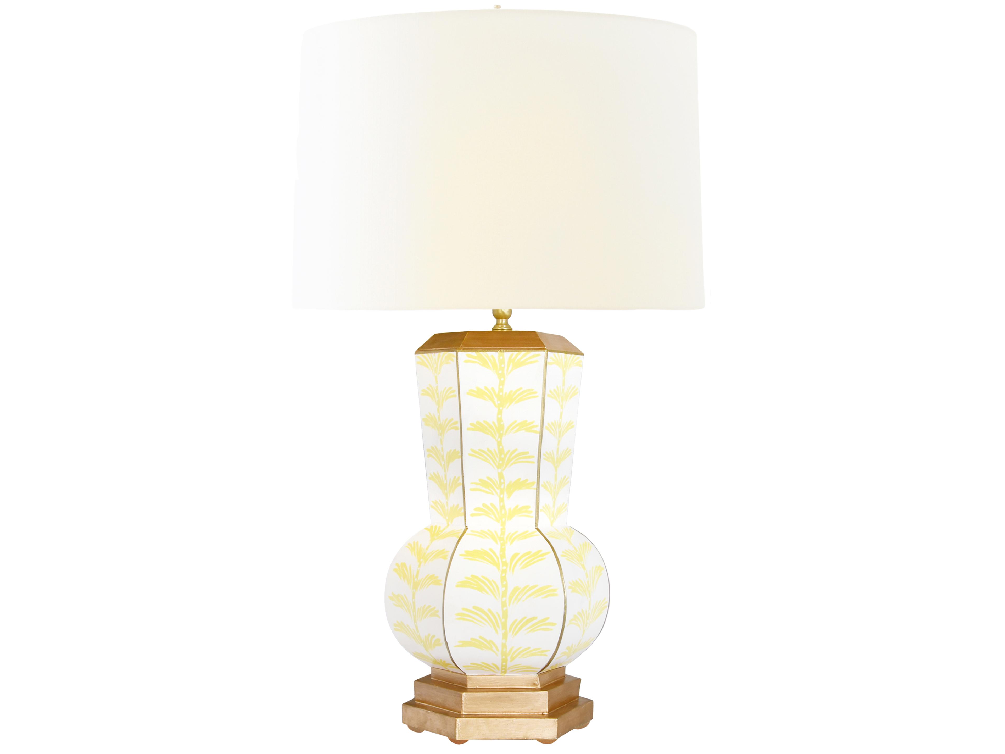 Worlds Away Yellow Gold Buffet Lamp