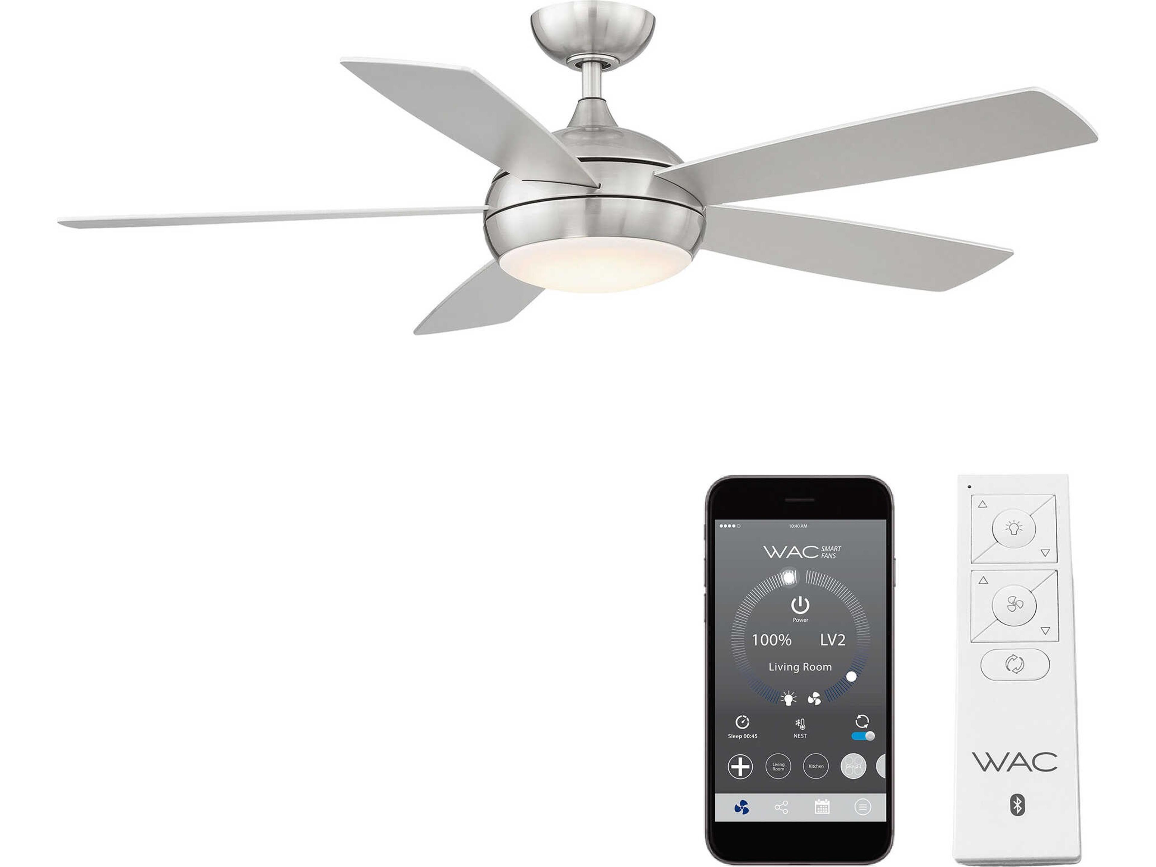 Odyssey 52 Inch Smart Ceiling Fan in Brushed Nickel