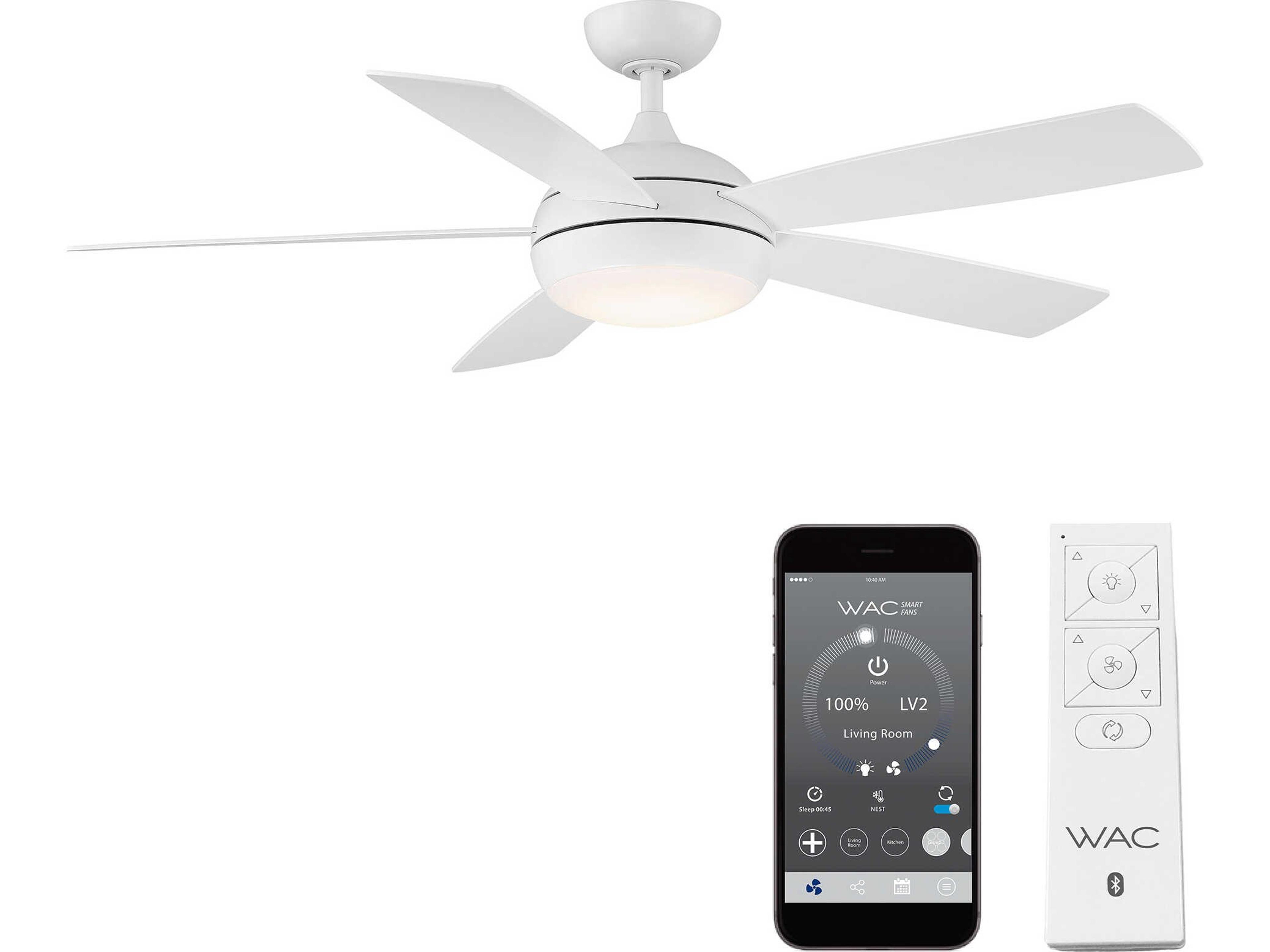 Odyssey 52 Inch Smart Ceiling Fan in Matte White