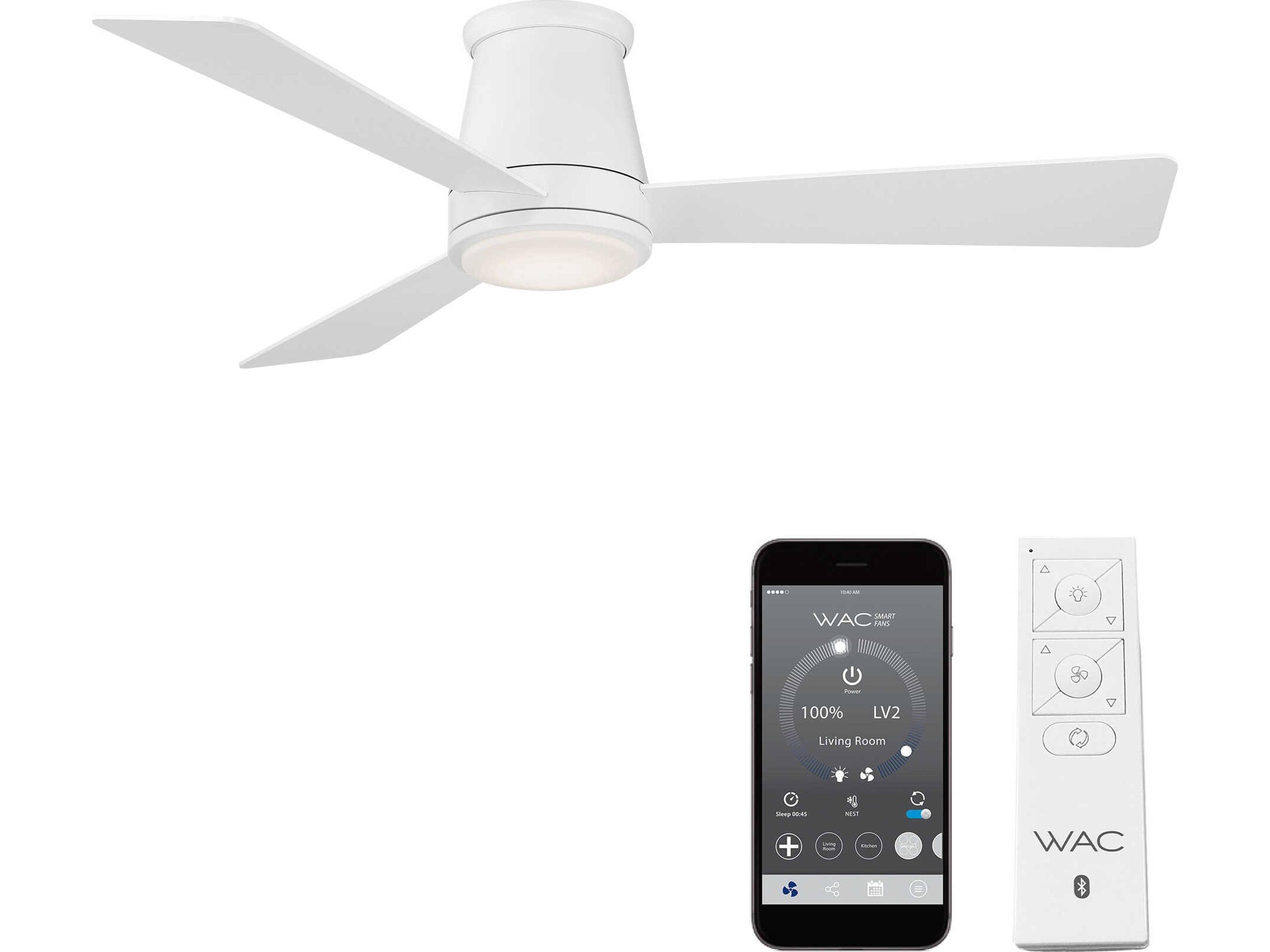 Hug 52 Inch Flush Mount Ceiling Fan Smart LED Fixture