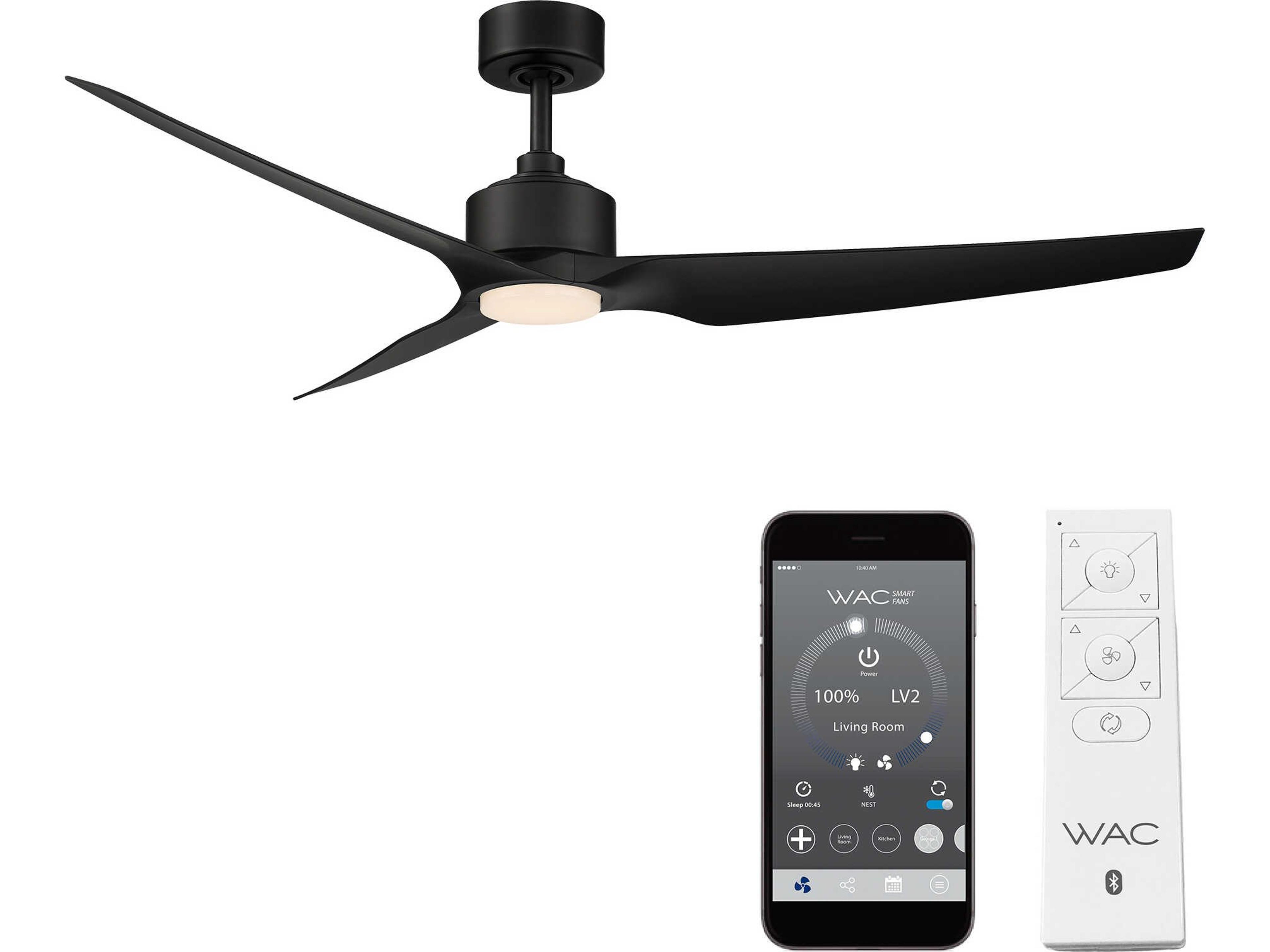 Stella 60 inch Smart Ceiling Fan Matte Black