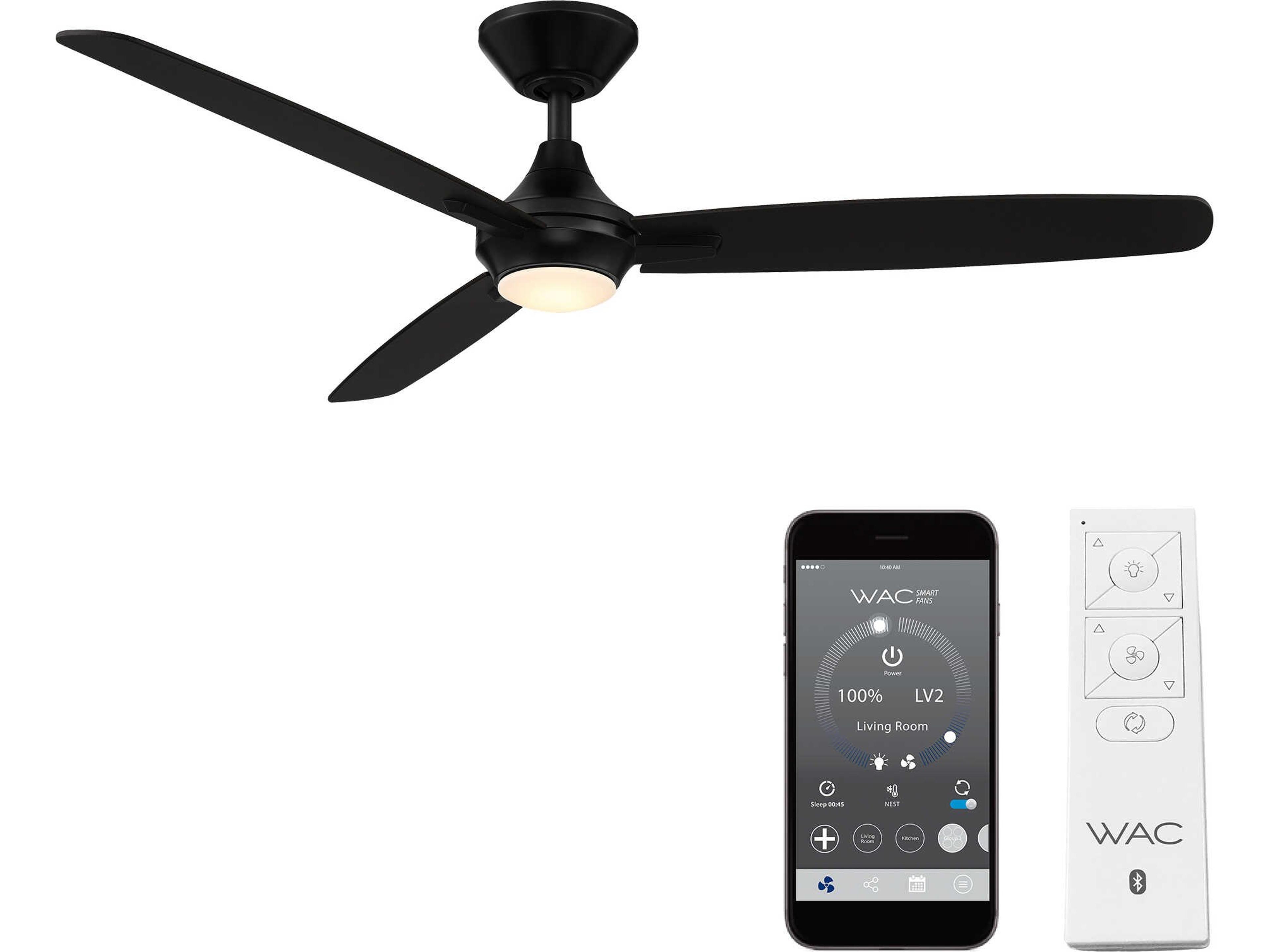 Blitzen Smart Ceiling Fan 54 Inch Matte Black