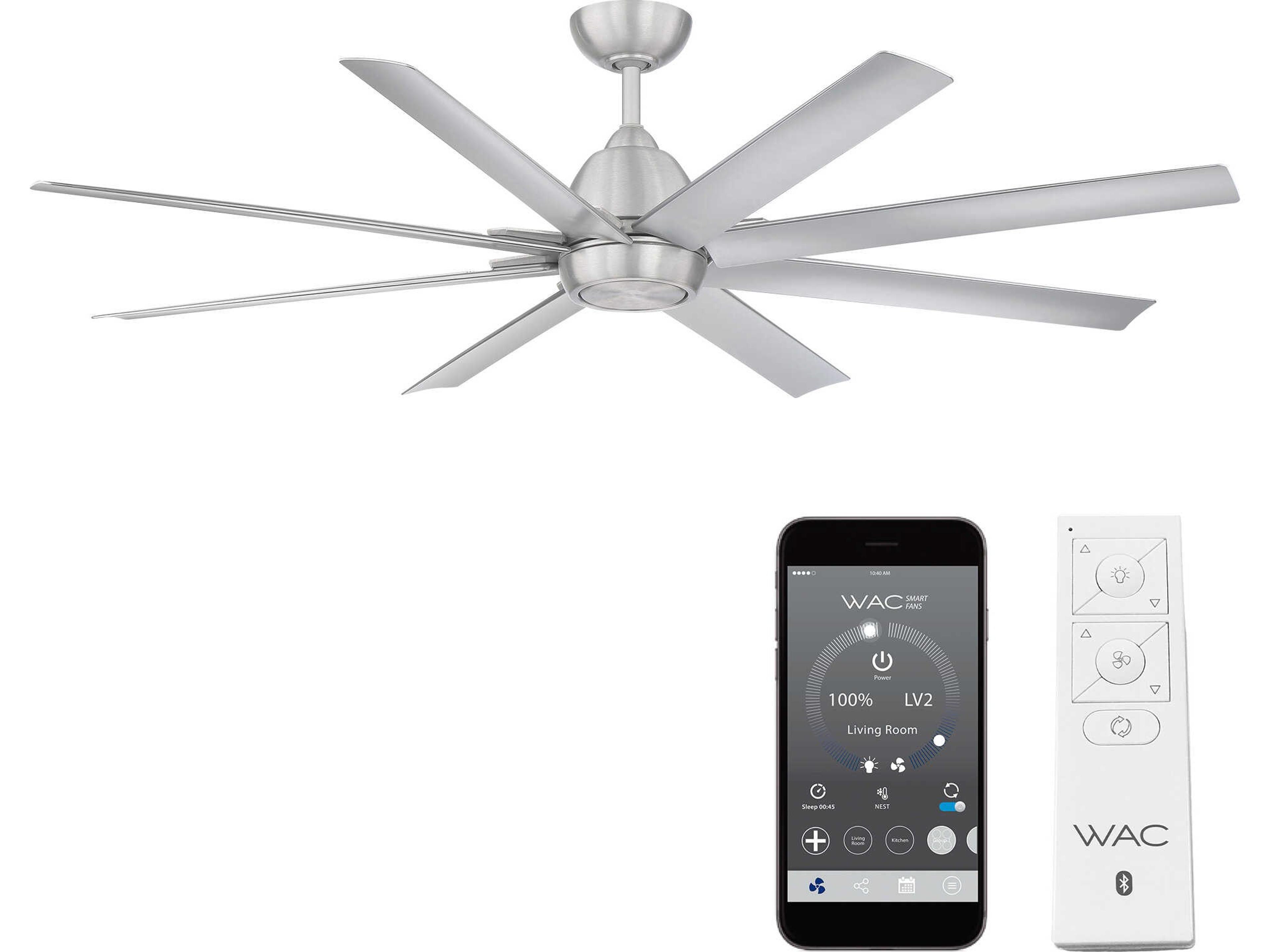Mocha XL 66 Inch Smart Ceiling Fan Brushed Aluminum