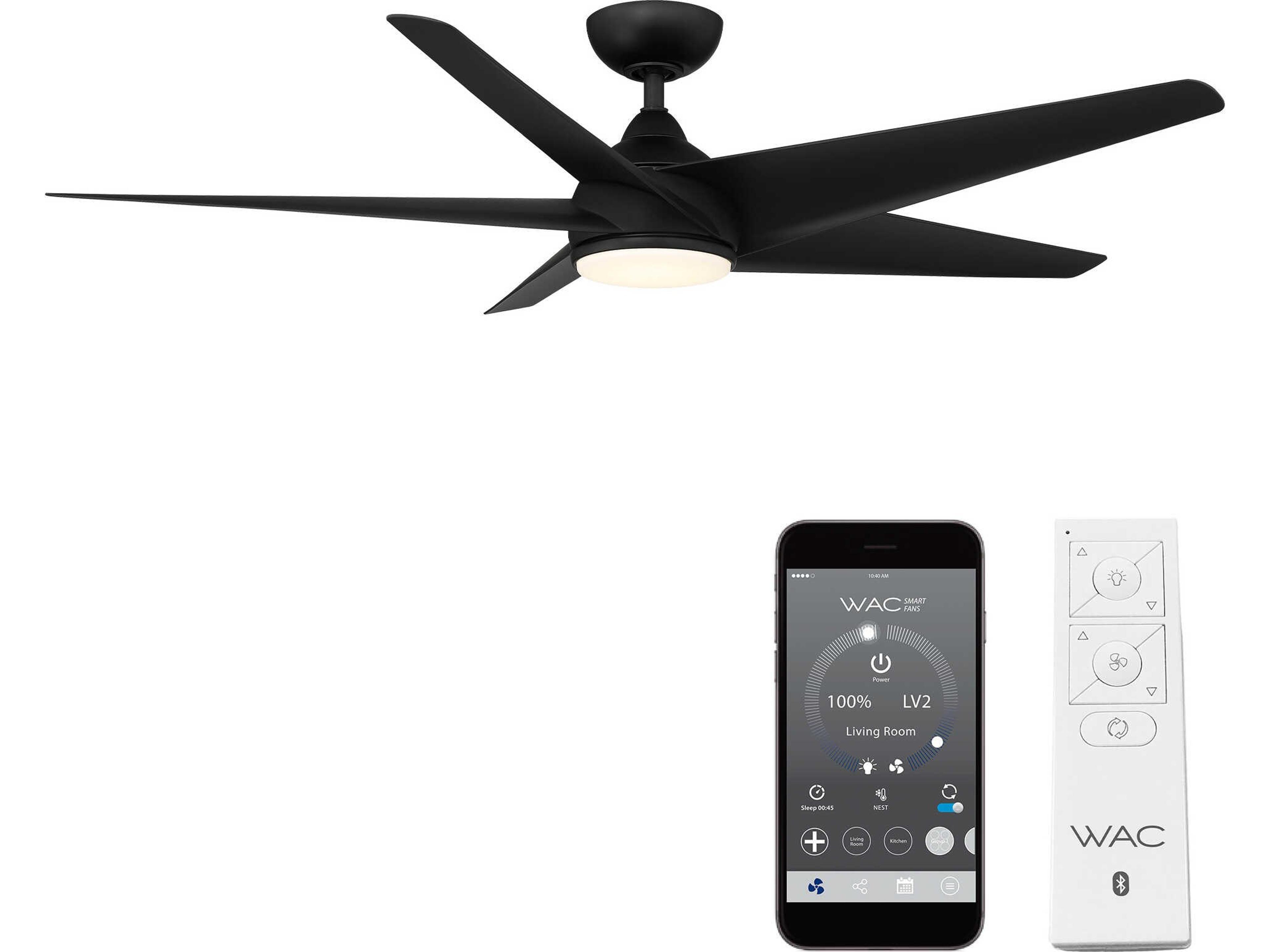 Viper 60 Inch Smart Ceiling Fan in Matte Black