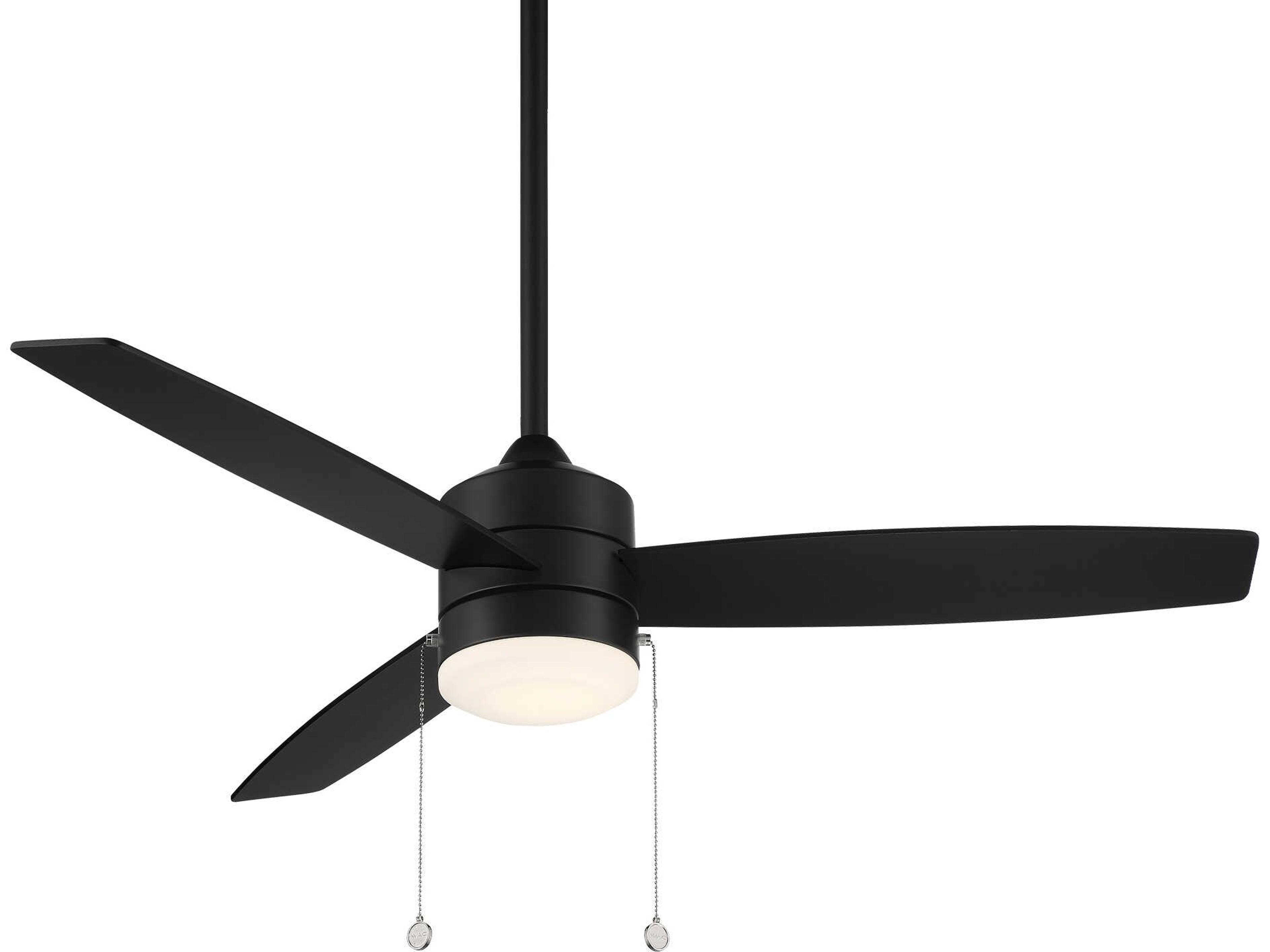 Atlantis 52 Inch Matte Black Ceiling Fan with LED Light
