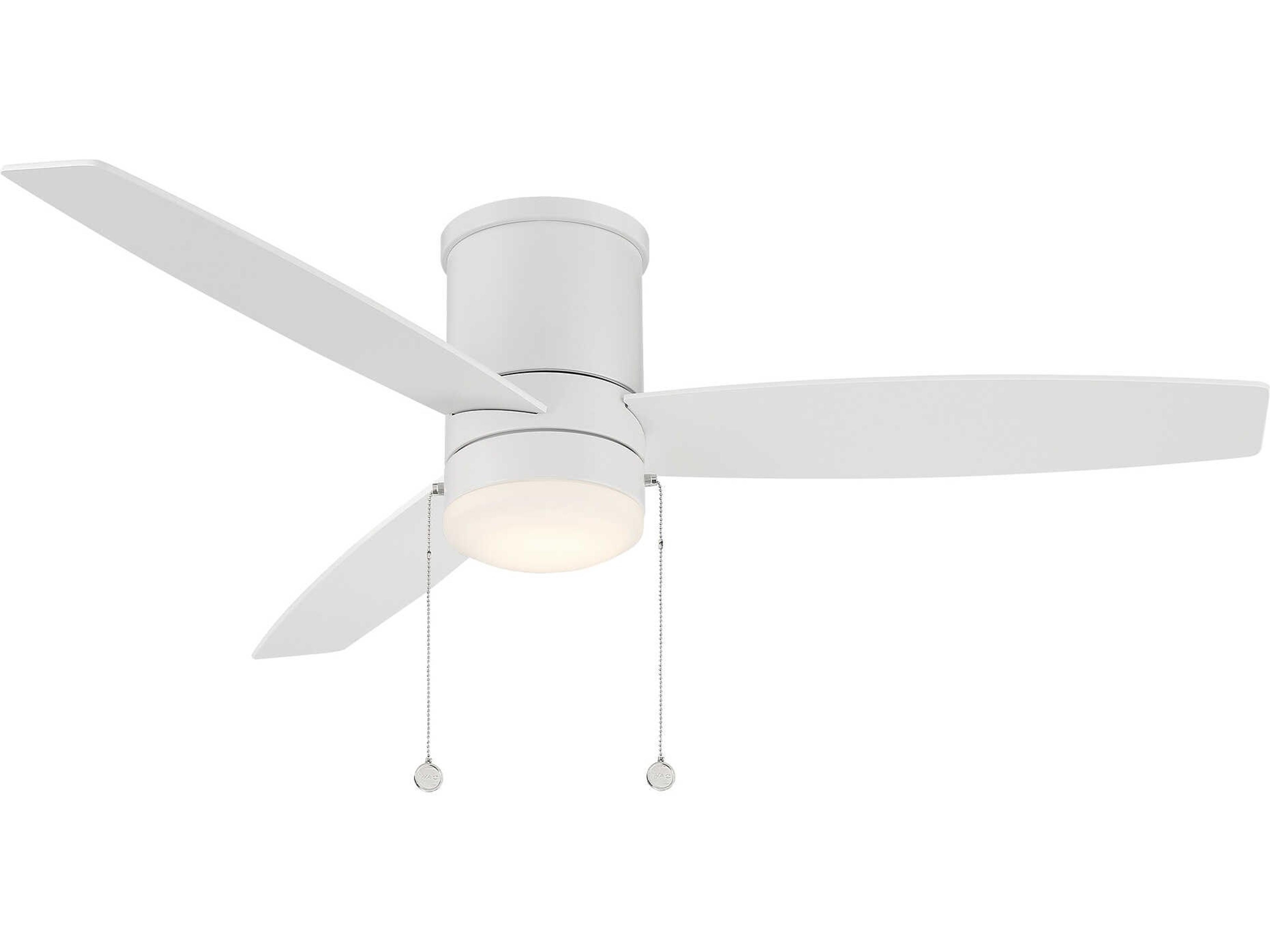 Atlantis 52 Inch LED Flush Mount Ceiling Fan in Matte White