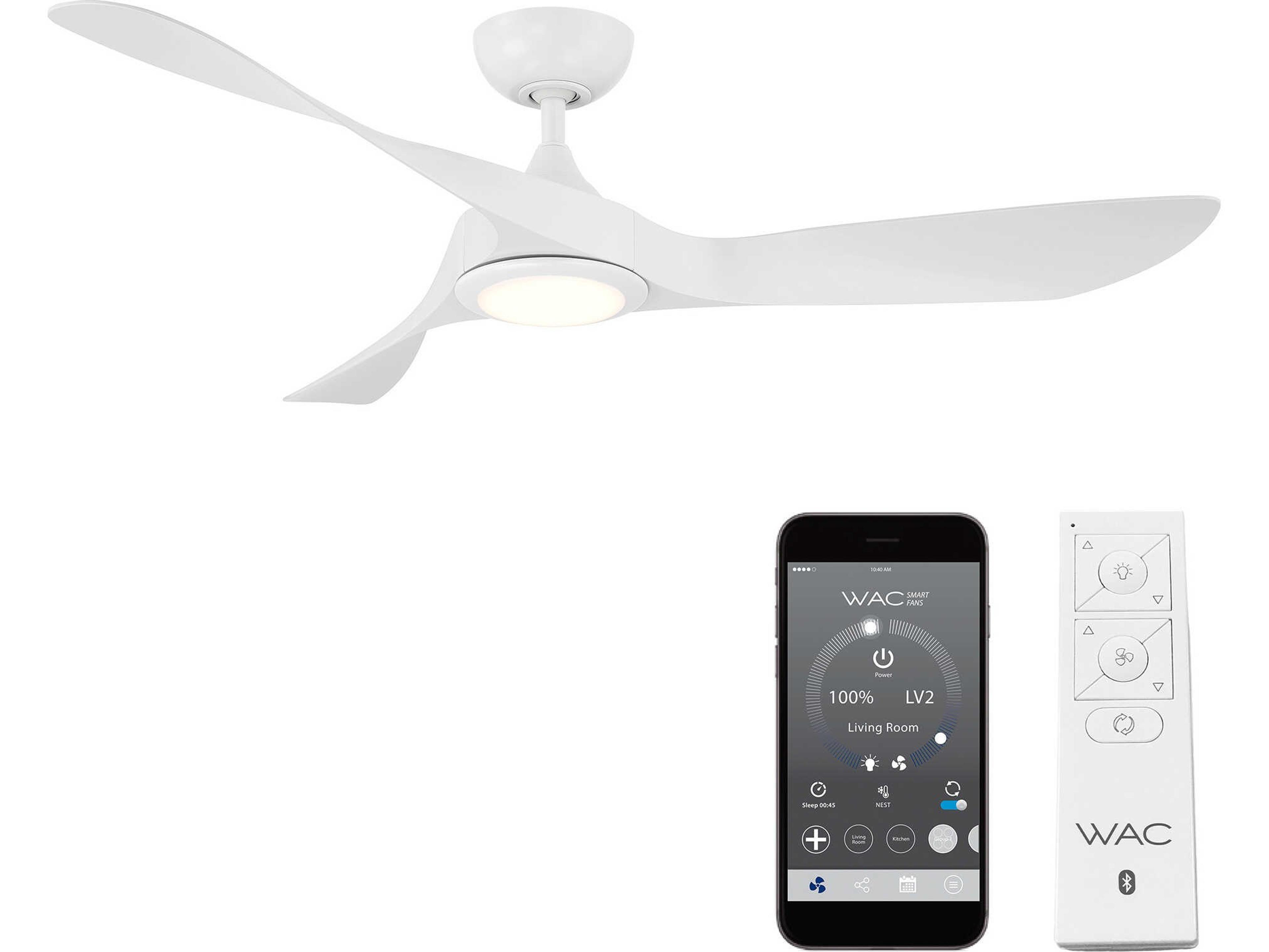 Swirl 54 Inch Smart Ceiling Fan with LED Light