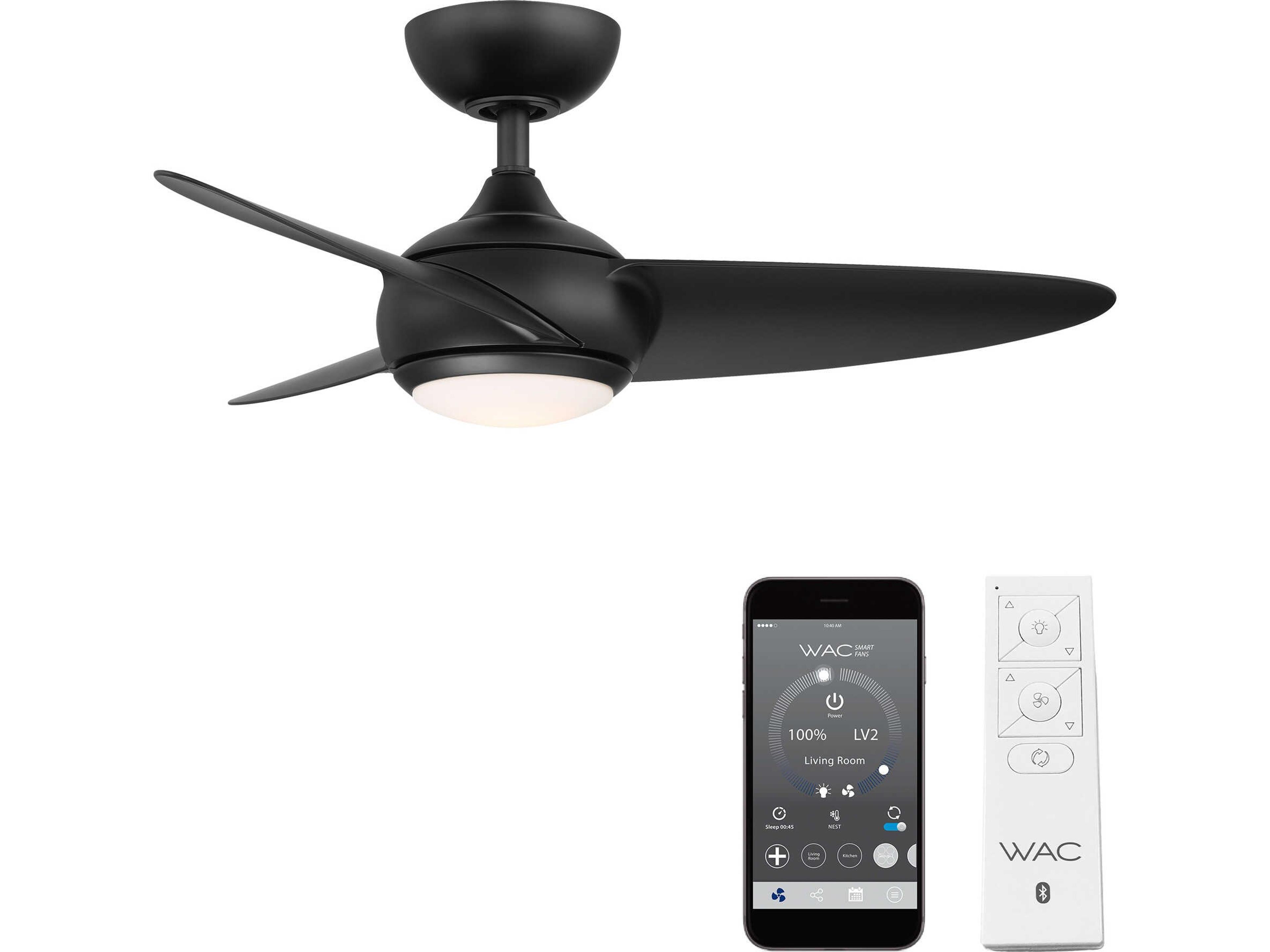 Loft 38 Inch Smart Ceiling Fan in Matte Black