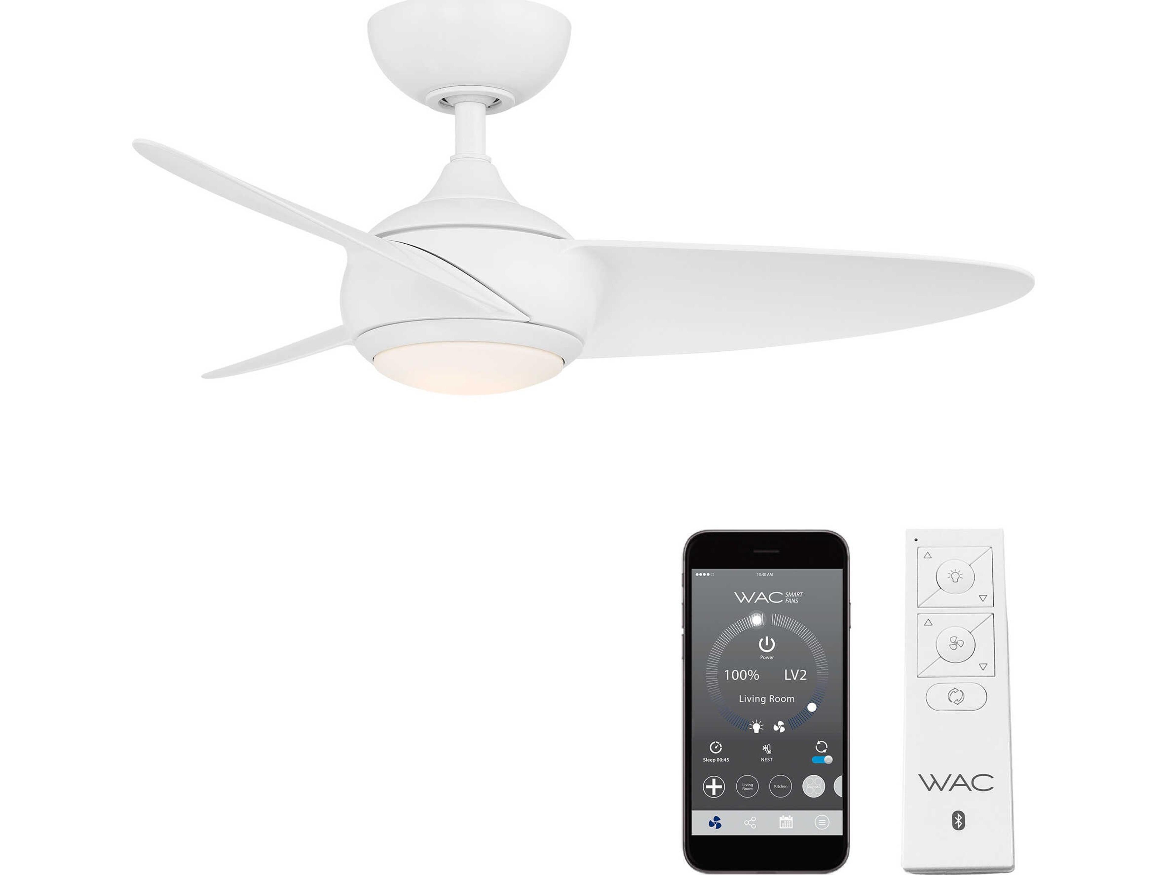 Loft 38 Inch Smart Ceiling Fan Modern Wet-Rated