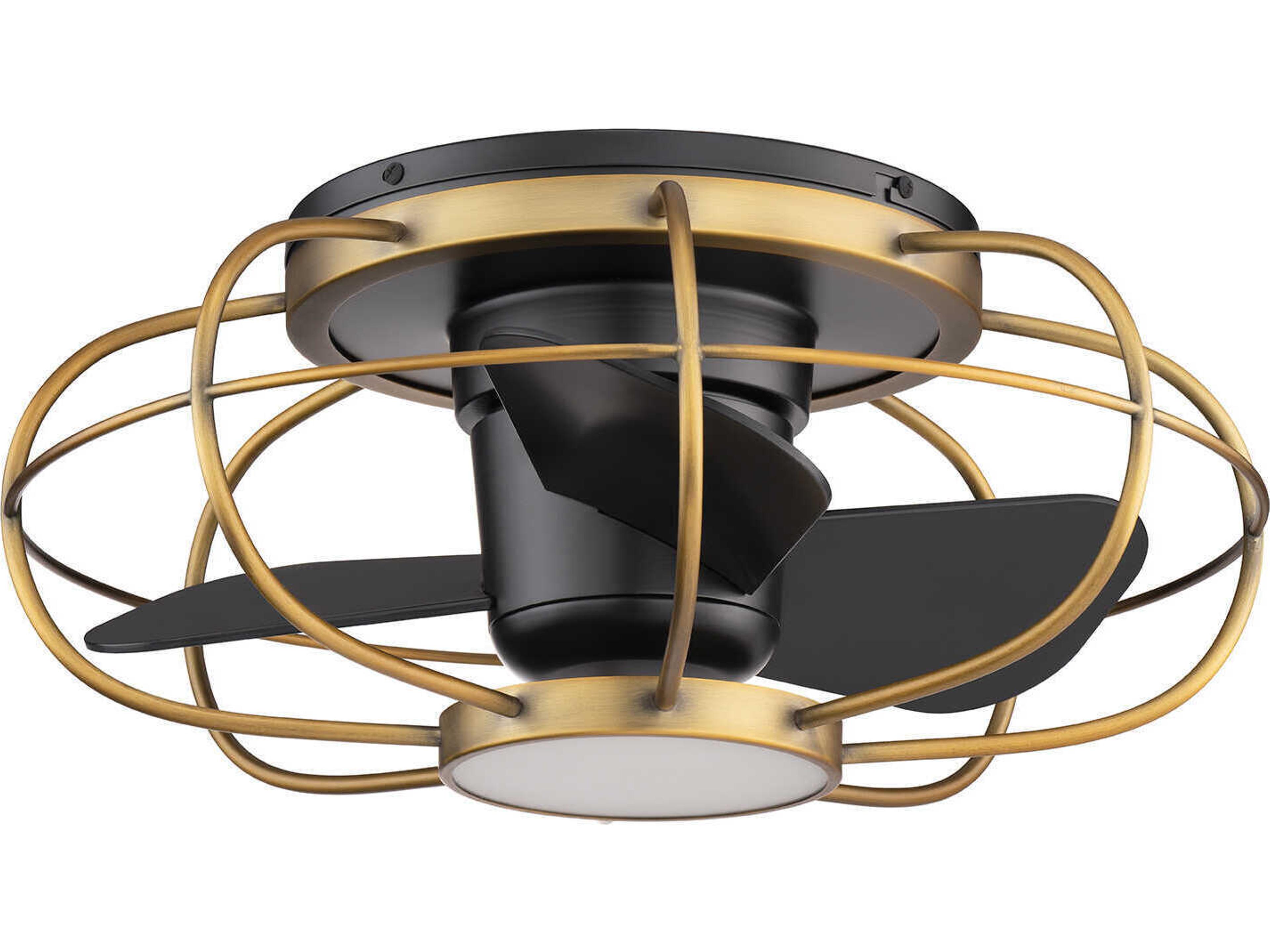 Aella 22 Inch Flush Mount Ceiling Fan with Light Smart Caged Design