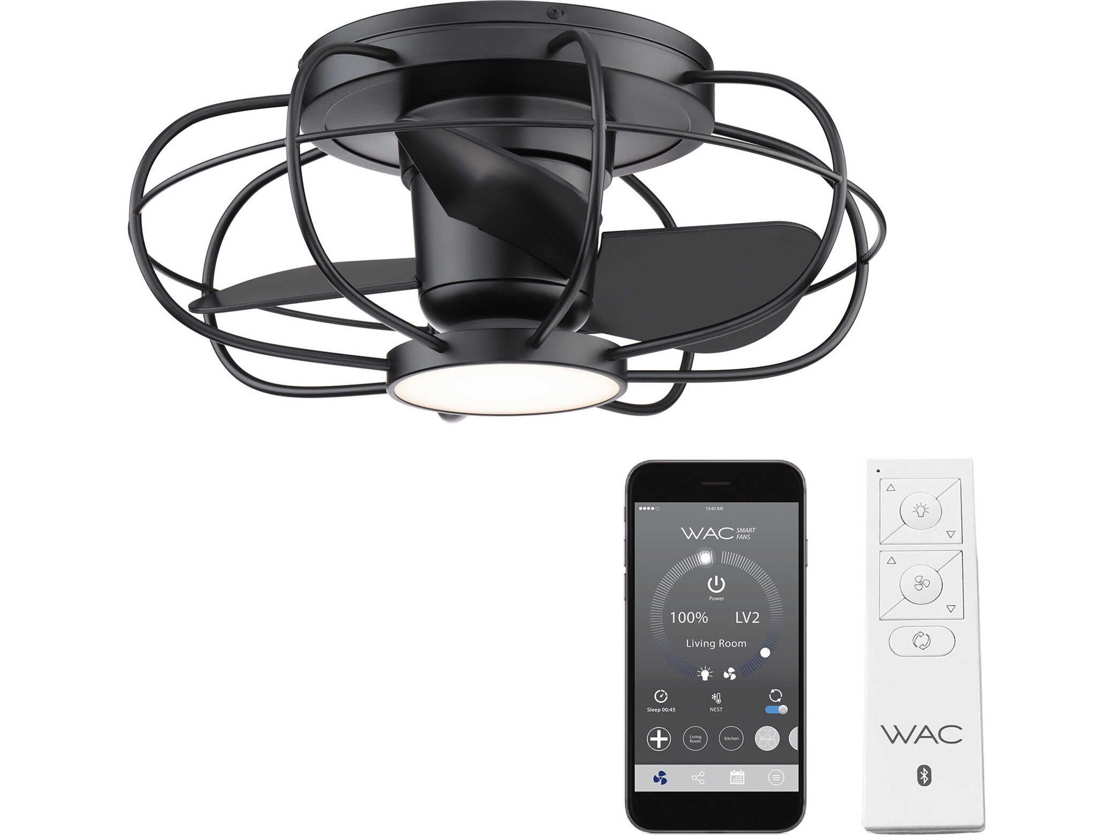 Aella 22 Inch Smart LED Ceiling Fan in Matte Black