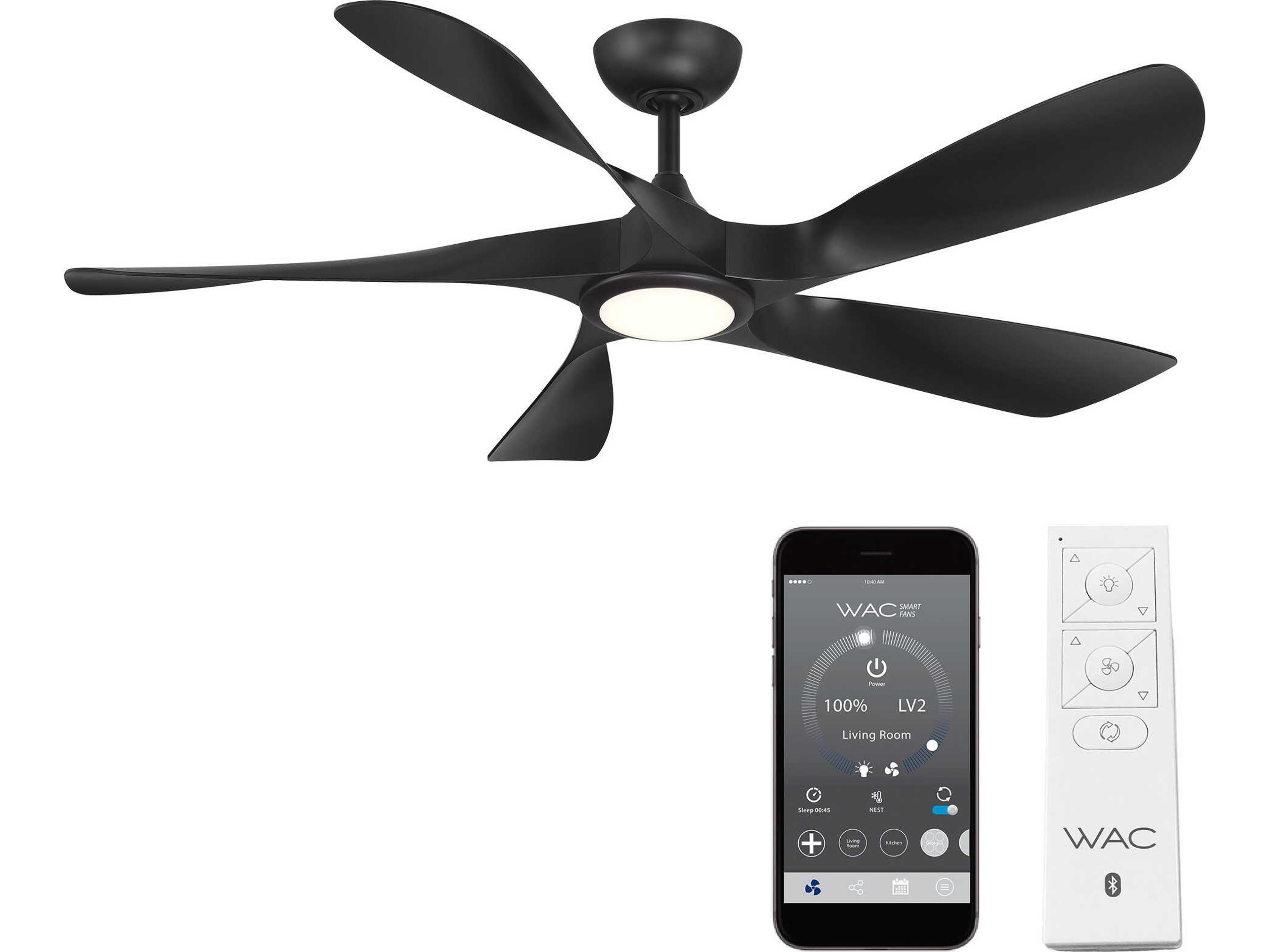 Swirl 5 Smart LED Ceiling Fan in Matte Black