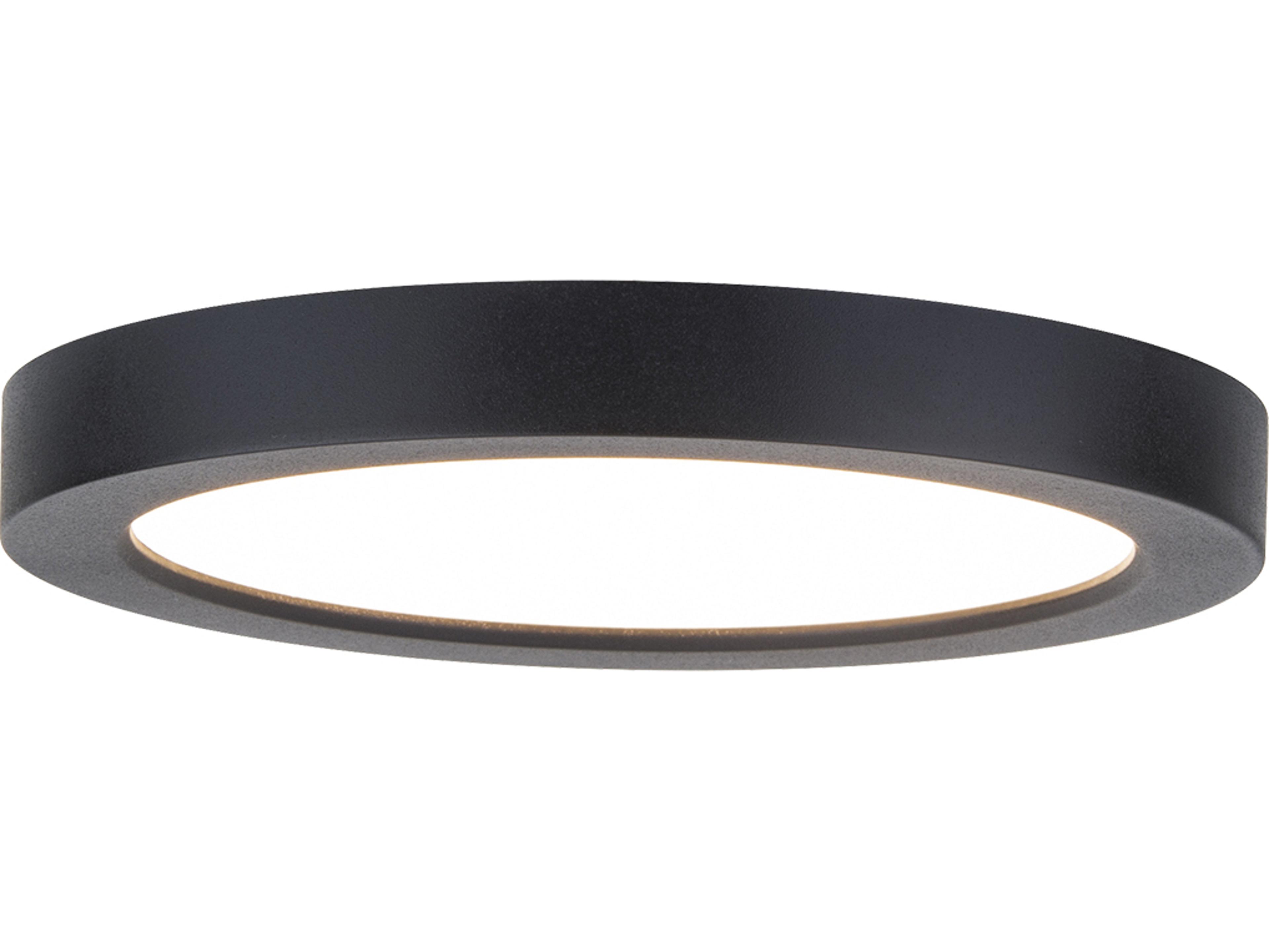 WAC Lighting Round 1-Light Black LED Flush Mount