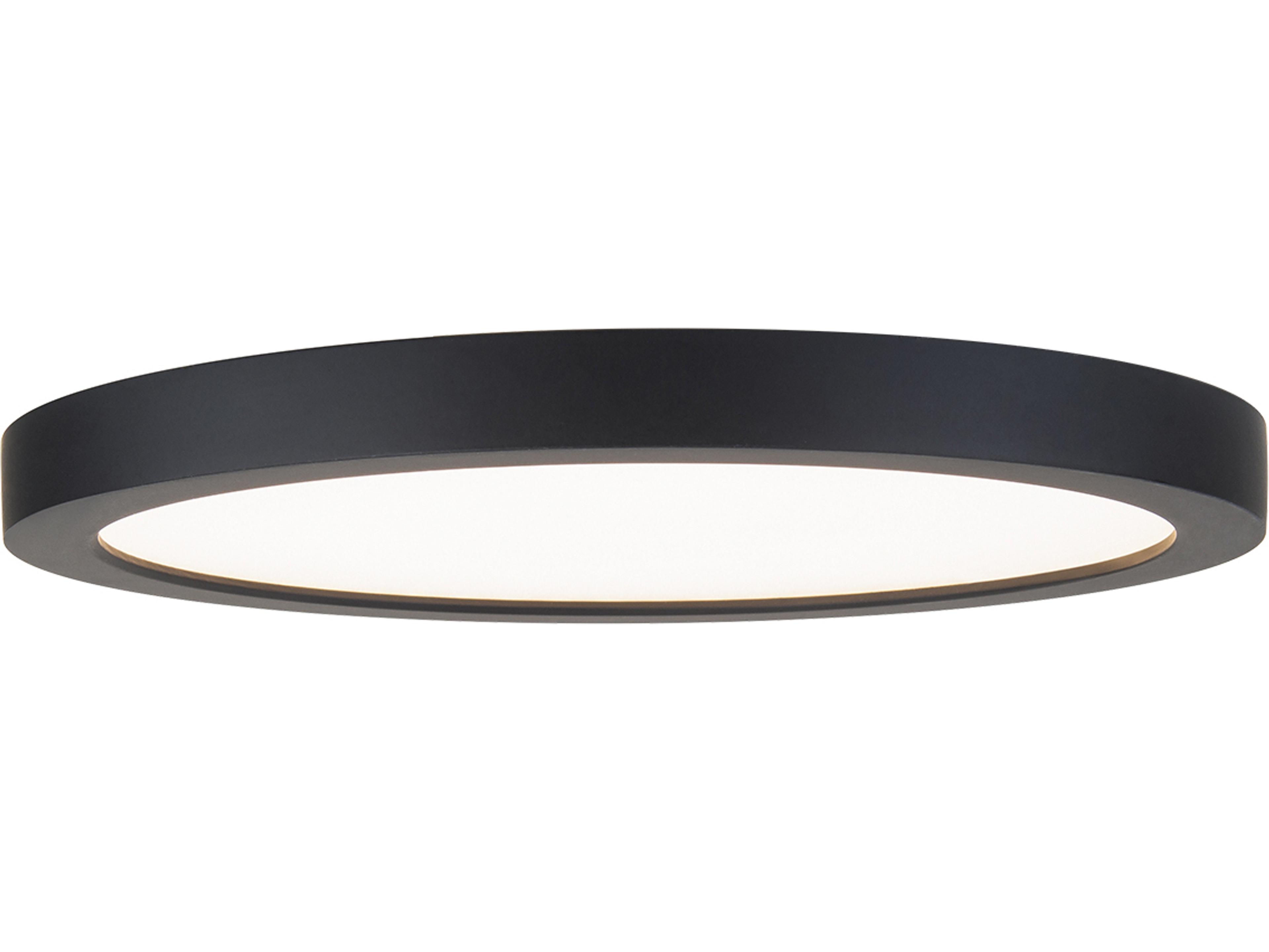 WAC Lighting Round 1-Light Black LED Flush Mount
