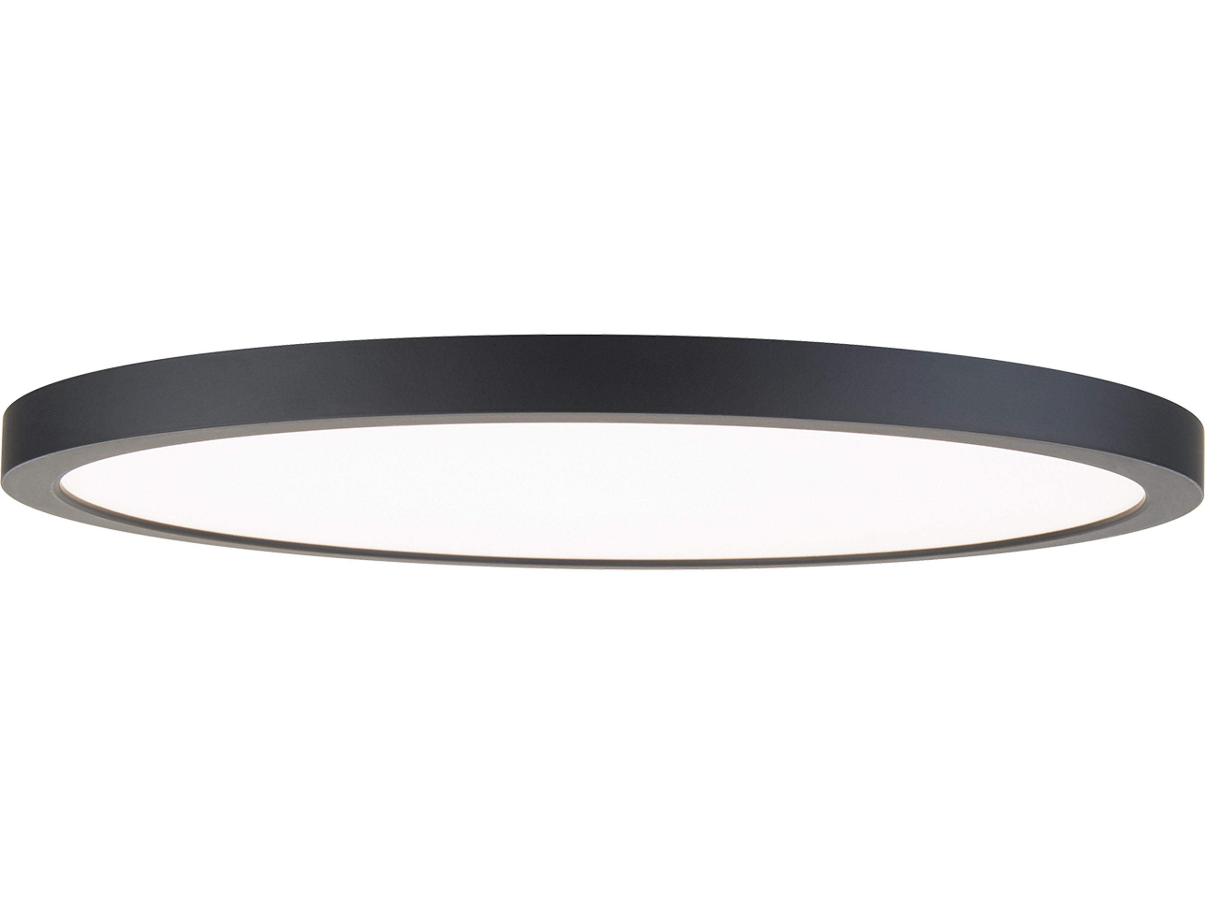 WAC Lighting Round 1-Light Black LED Flush Mount