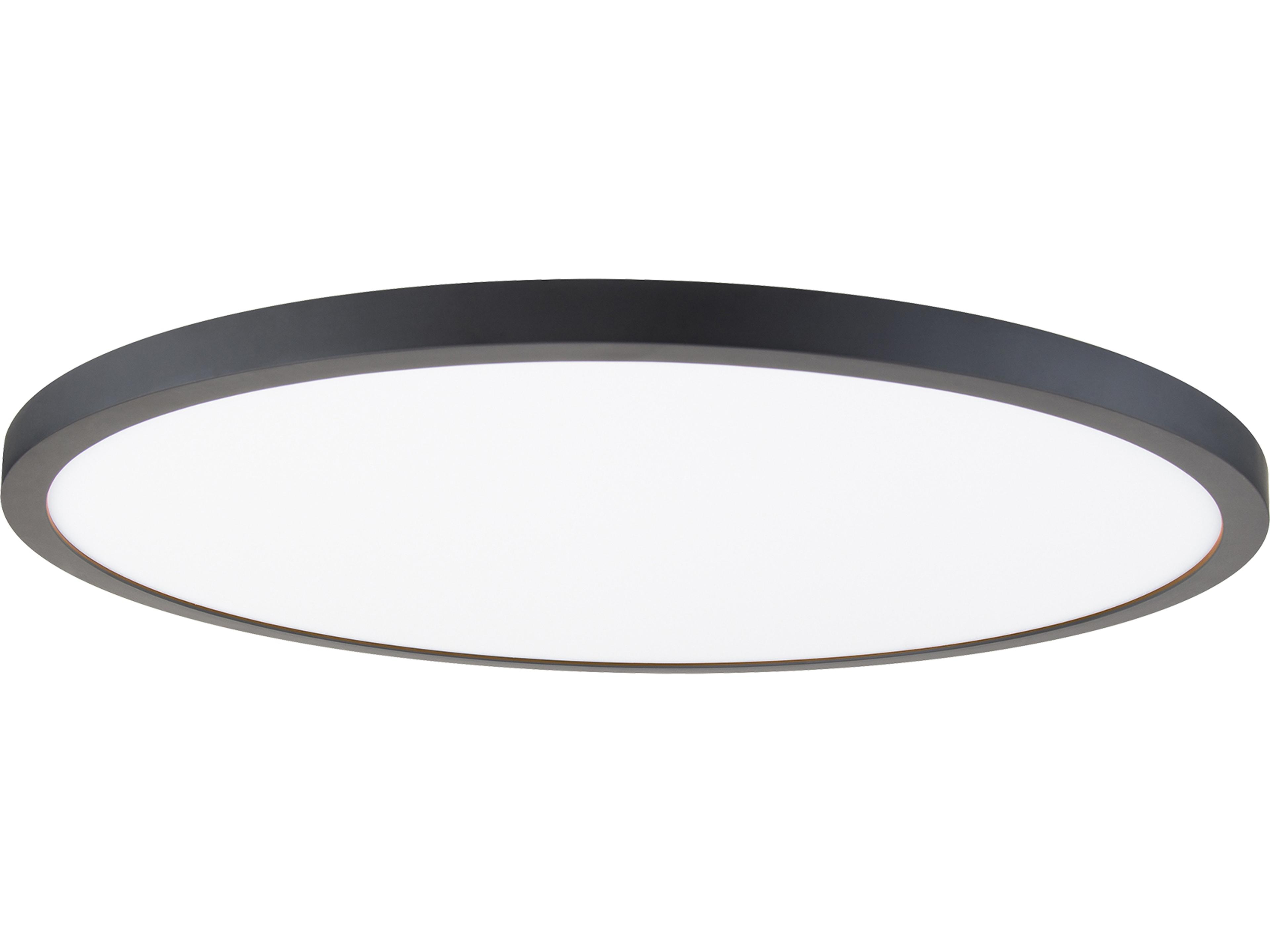 WAC Lighting Round 1-Light Black LED Flush Mount