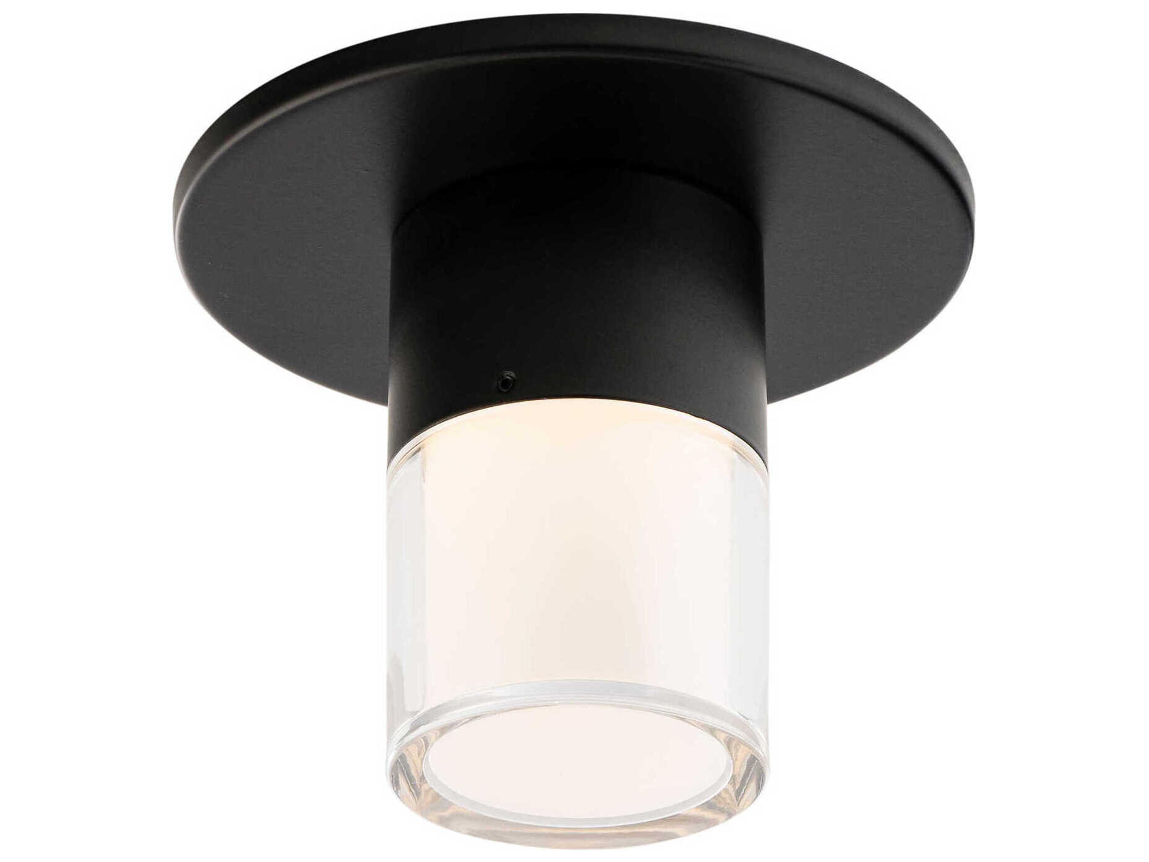 WAC Lighting Twist-N-Lite 1-Light Black Flush Mount